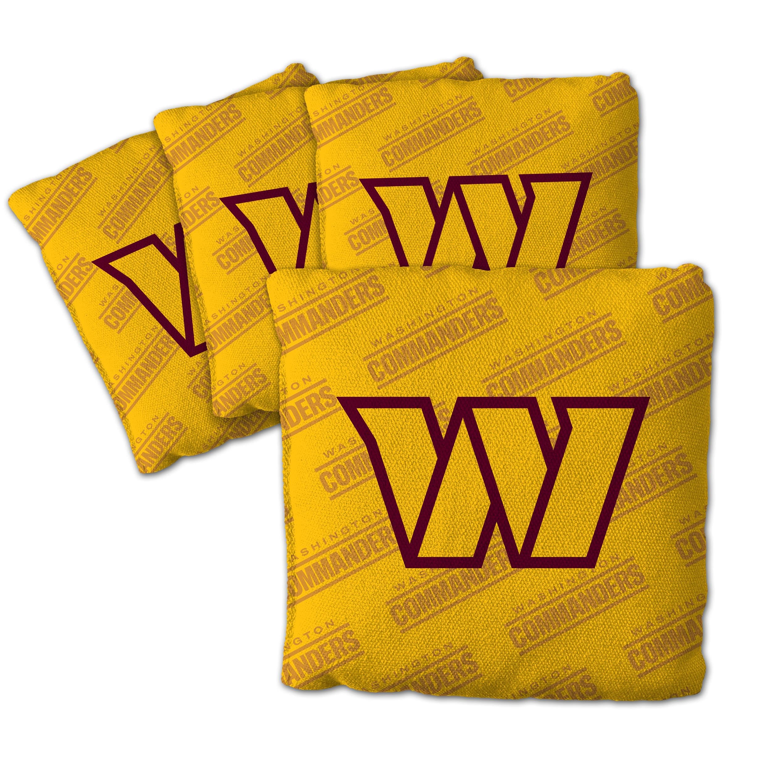 YouTheFan NFL Washington Commanders Cornhole Bags - 4PK - Yellow - Sports Collectibles, Sports Memorabilia, Sports Fan Shop, Sports Gifts