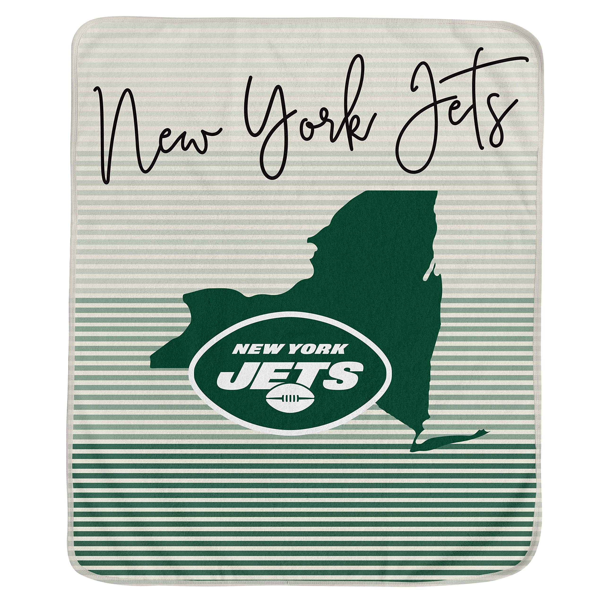 Pegasus Sports NFL Ultra Fleece State Stripe Blanket- New York Jets, Team Color, 60x70 - Sports Gifts, Sports Memorabilia, Sports Collectibles, Fan Shop