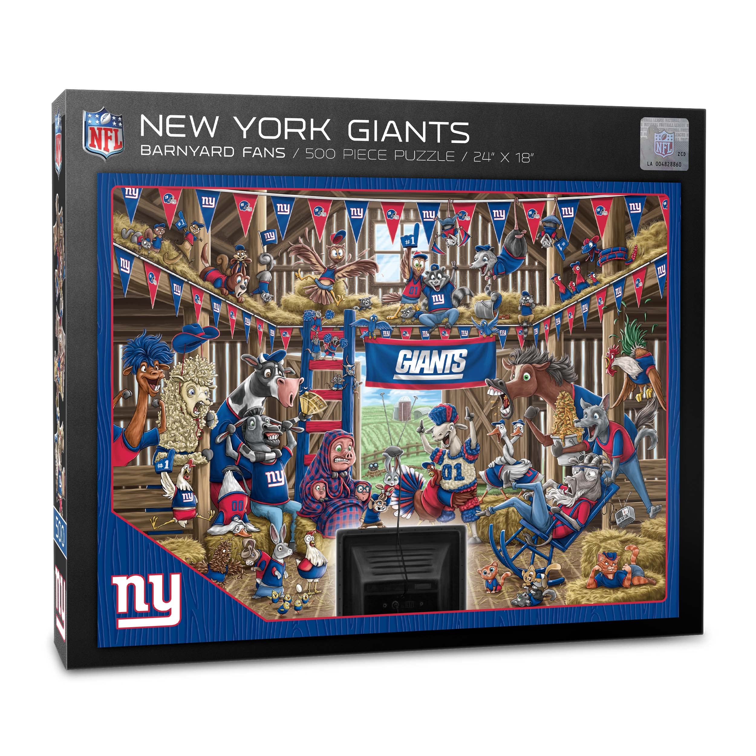 YouTheFan NFL New York Giants Barnyard Fans 500pc Puzzle - Sports Collectibles, Sports Memorabilia, Sports Fan Shop, Sports Gifts