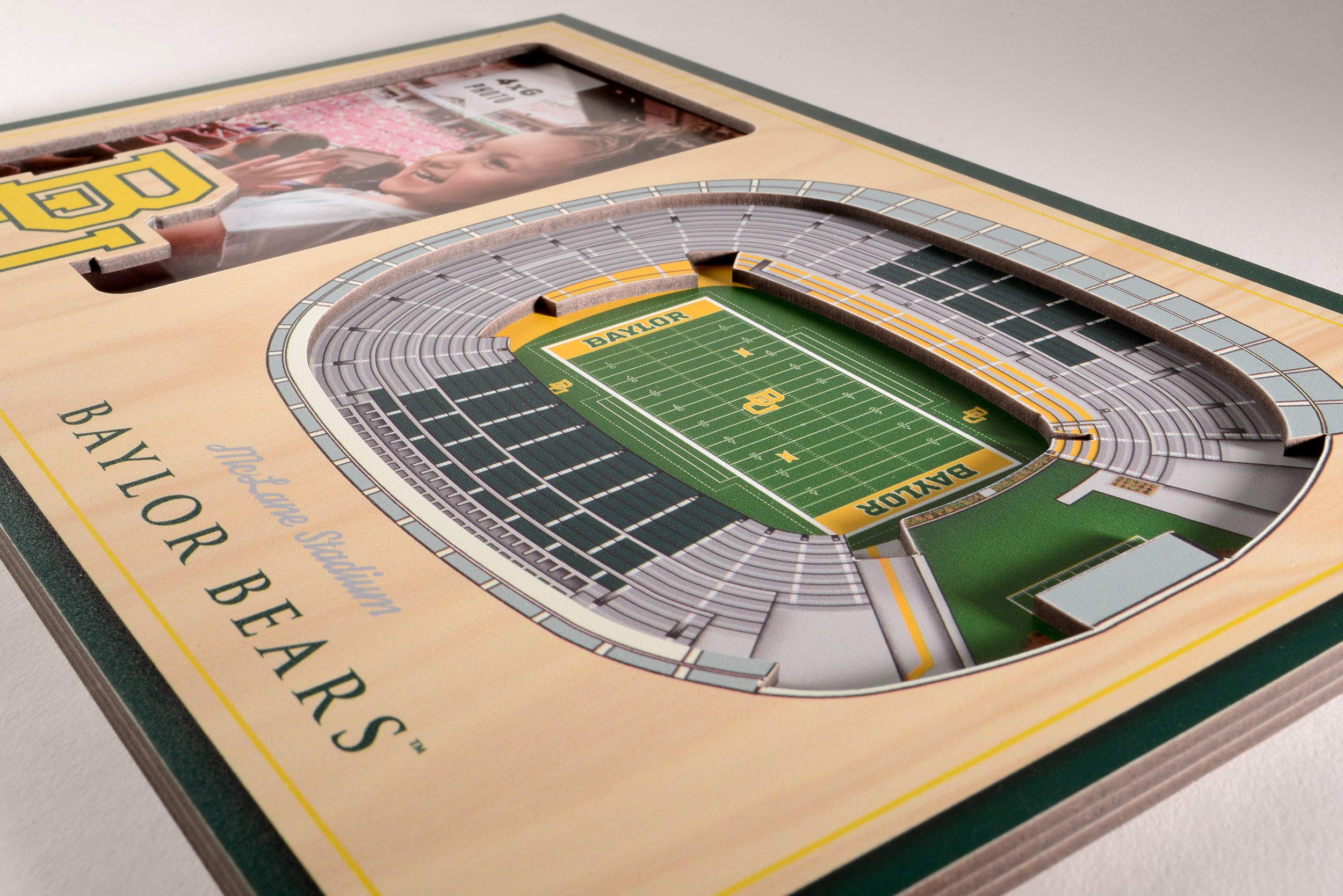 YouTheFan NCAA Baylor Bears 3D StadiumView Picture Frame - McLane Stadium - Sports Collectibles, Sports Memorabilia, Sports Fan Shop, Sports Gifts