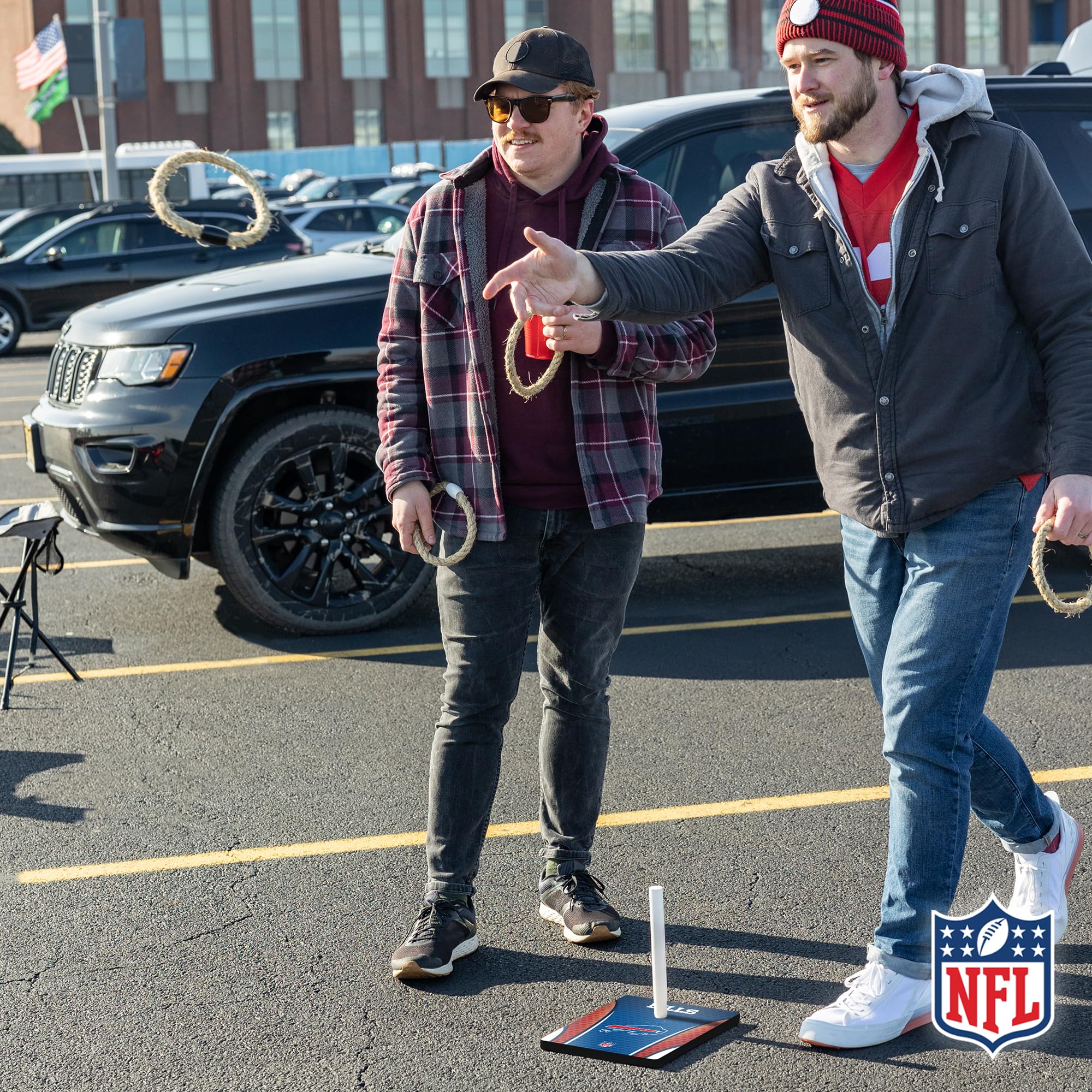 Wild Sports NFL Quoits Set with Direct Print HD Team Graphics – Tailgate Ring Toss Game – Great Gift for Any Football Fan! Ring Toss Family Outdoor Games for The Beach, BBQ, or Tailgate Party - Sports Collectibles, Sports Memorabilia, Sports Fan Shop, Sports Gifts