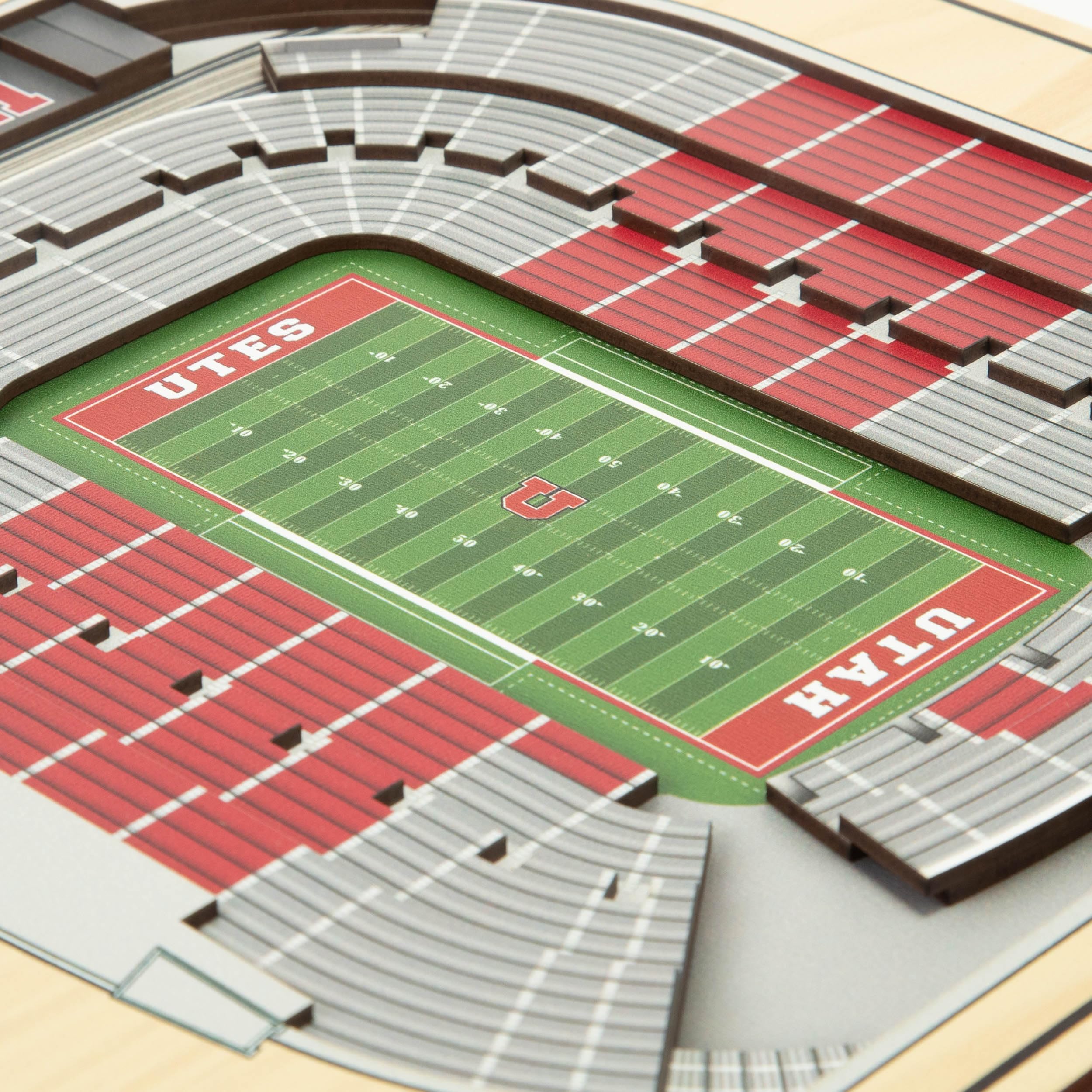 YouTheFan NCAA Utah Utes 5-Layer StadiumView 3D Wall Art - Rice-Eccles Stadium - Sports Collectibles, Sports Memorabilia, Sports Fan Shop, Sports Gifts
