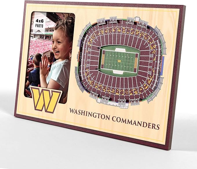 YouTheFan NFL Washington Commanders 3D StadiumView Picture Frame - Sports Gifts, Sports Memorabilia, Sports Collectibles, Fan Shop