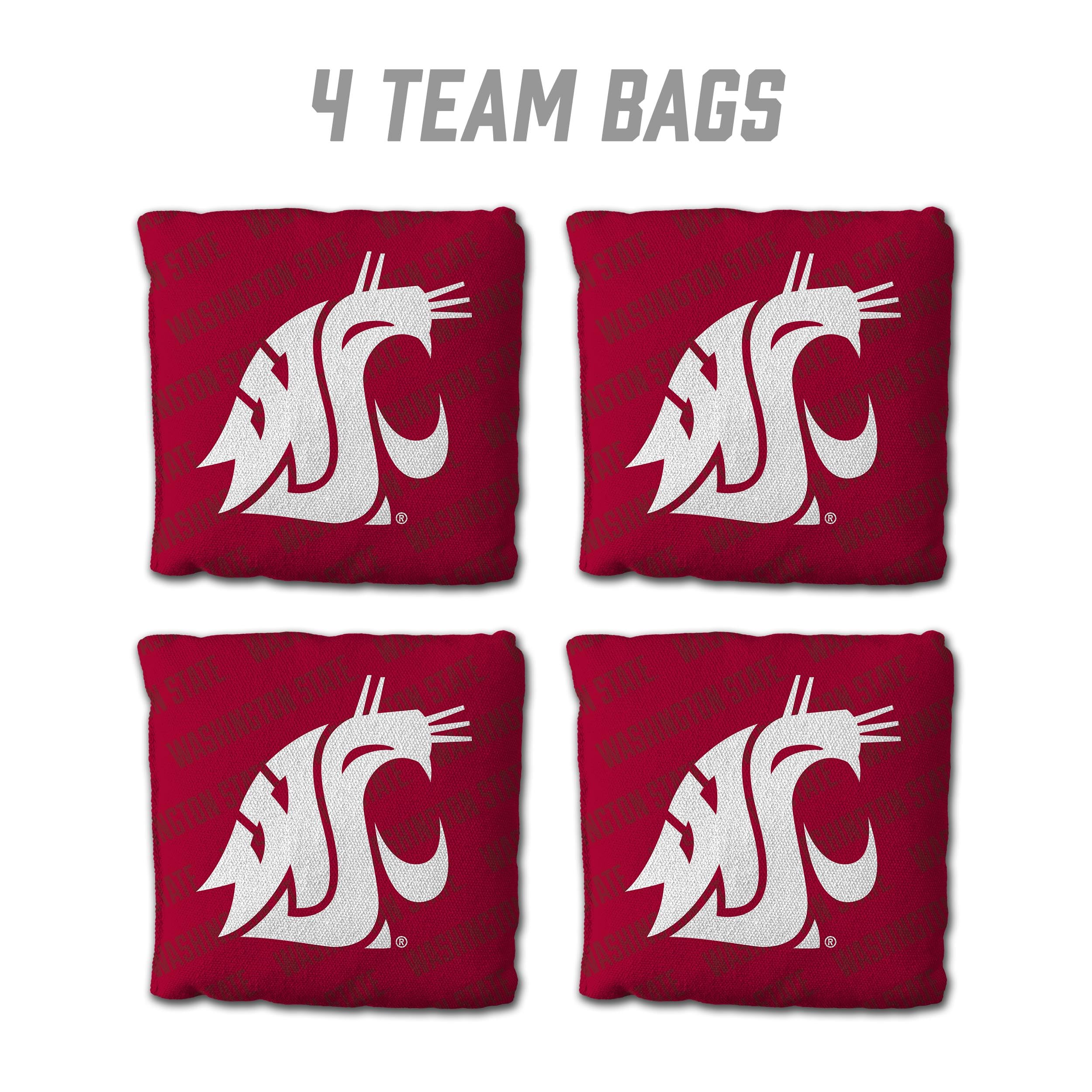 YouTheFan NCAA Washington State Cougars Cornhole Bags - 4PK - Red - Sports Collectibles, Sports Memorabilia, Sports Fan Shop, Sports Gifts