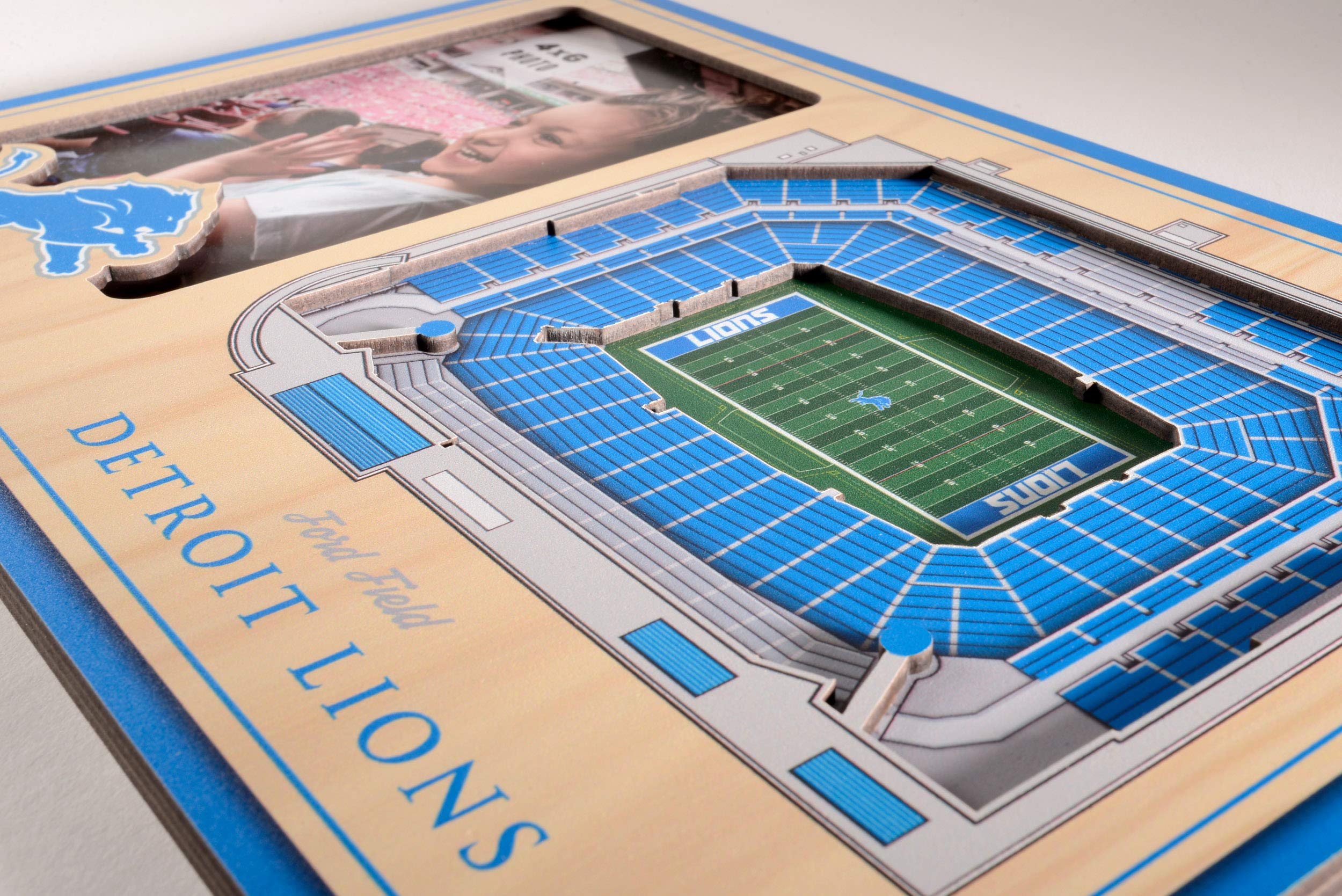 YouTheFan NFL Detroit Lions 3D StadiumView Picture Frame - Ford Field - Sports Collectibles, Sports Memorabilia, Sports Fan Shop, Sports Gifts