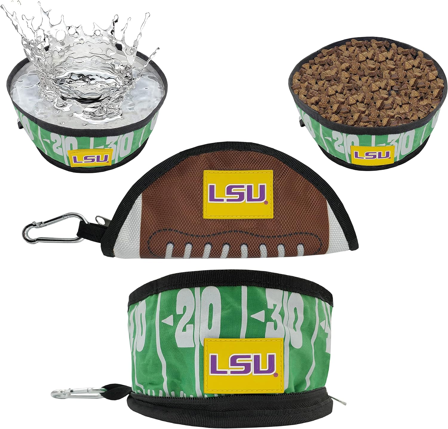 LSU Collapsible Pet Bowl by Pet First - Sports Collectibles, Sports Memorabilia, Sports Fan Shop, Sports Gifts