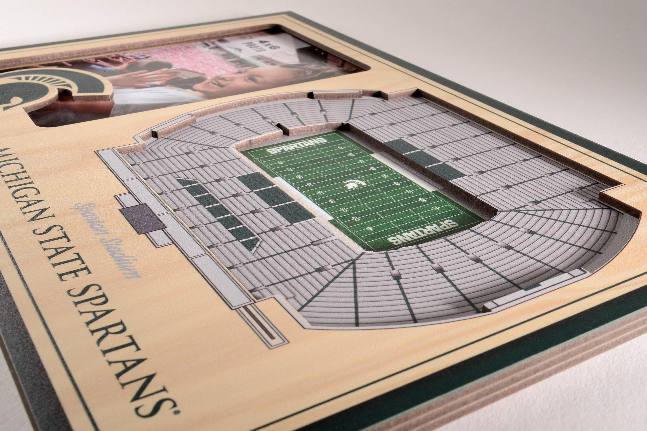 YouTheFan NCAA Michigan State Spartans 3D StadiumView Picture Frame - Spartan Stadium, 12" x 8" - Sports Collectibles, Sports Memorabilia, Sports Fan Shop, Sports Gifts