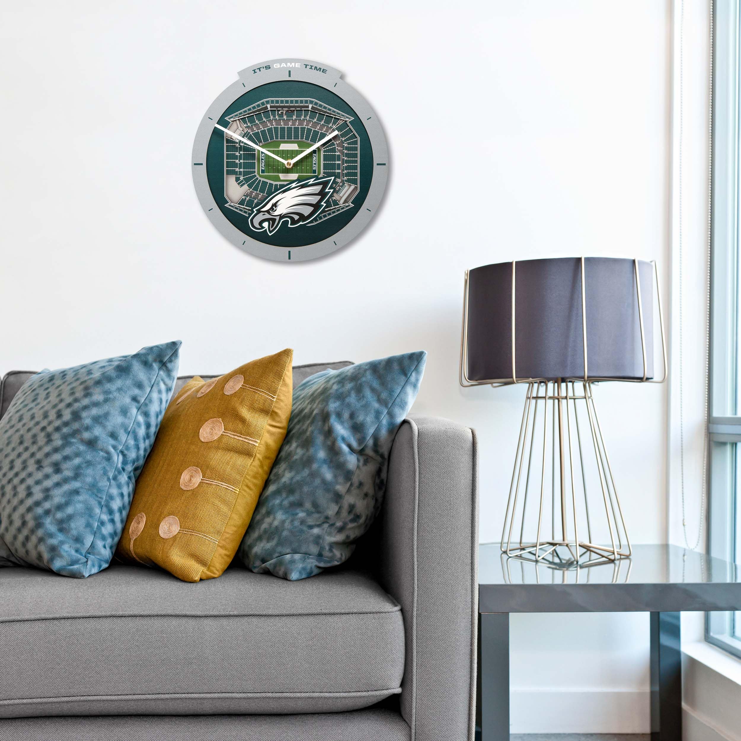 YouTheFan NFL Philadelphia Eagles 3D StadiumView Clock - Sports Gifts, Sports Memorabilia, Sports Collectibles, Fan Shop