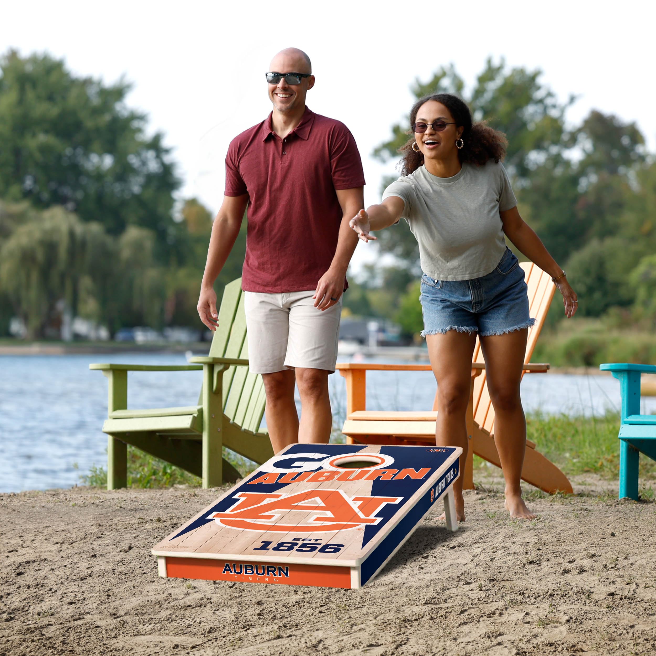 YouTheFan NCAA Auburn Tigers 2’ x 4’ Professional Wood Cornhole Game with Logo Bags - Sports Collectibles, Sports Memorabilia, Sports Fan Shop, Sports Gifts