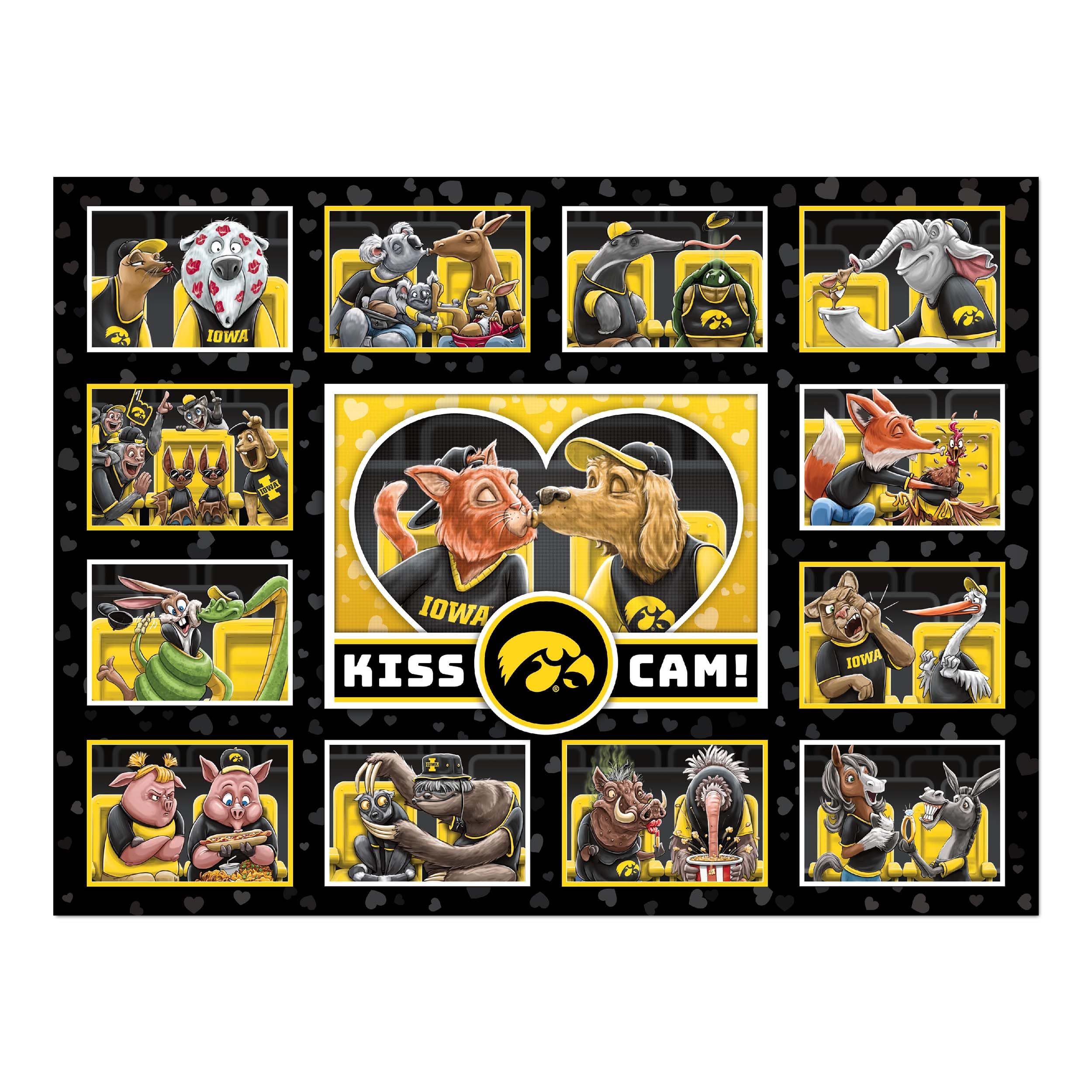 YouTheFan NCAA Iowa Hawkeyes Kiss Cam 500pc Puzzle - Sports Collectibles, Sports Memorabilia, Sports Fan Shop, Sports Gifts