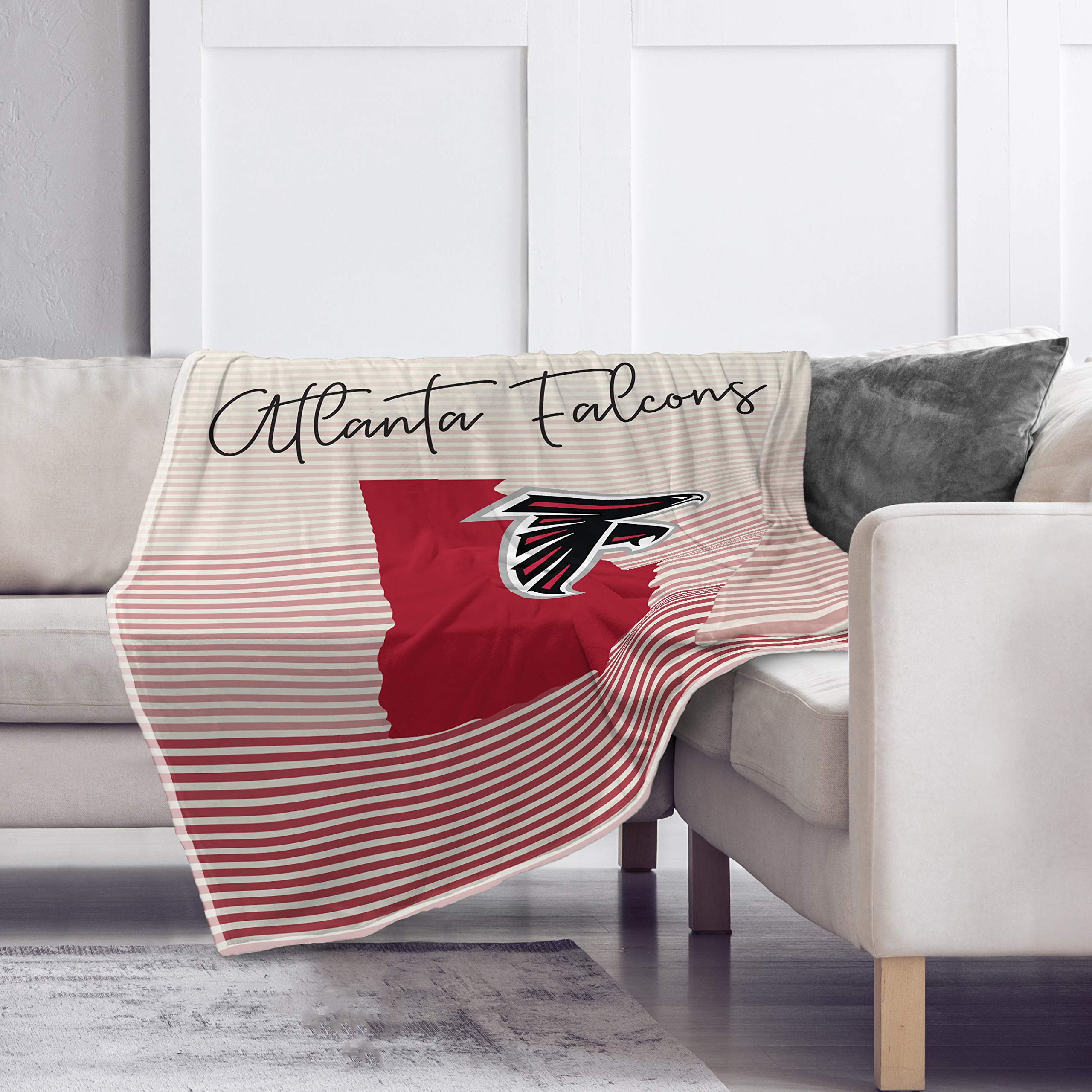 Pegasus Sports NFL Ultra Fleece State Stripe Blanket- Atlanta Falcons - Sports Gifts, Sports Memorabilia, Sports Collectibles, Fan Shop