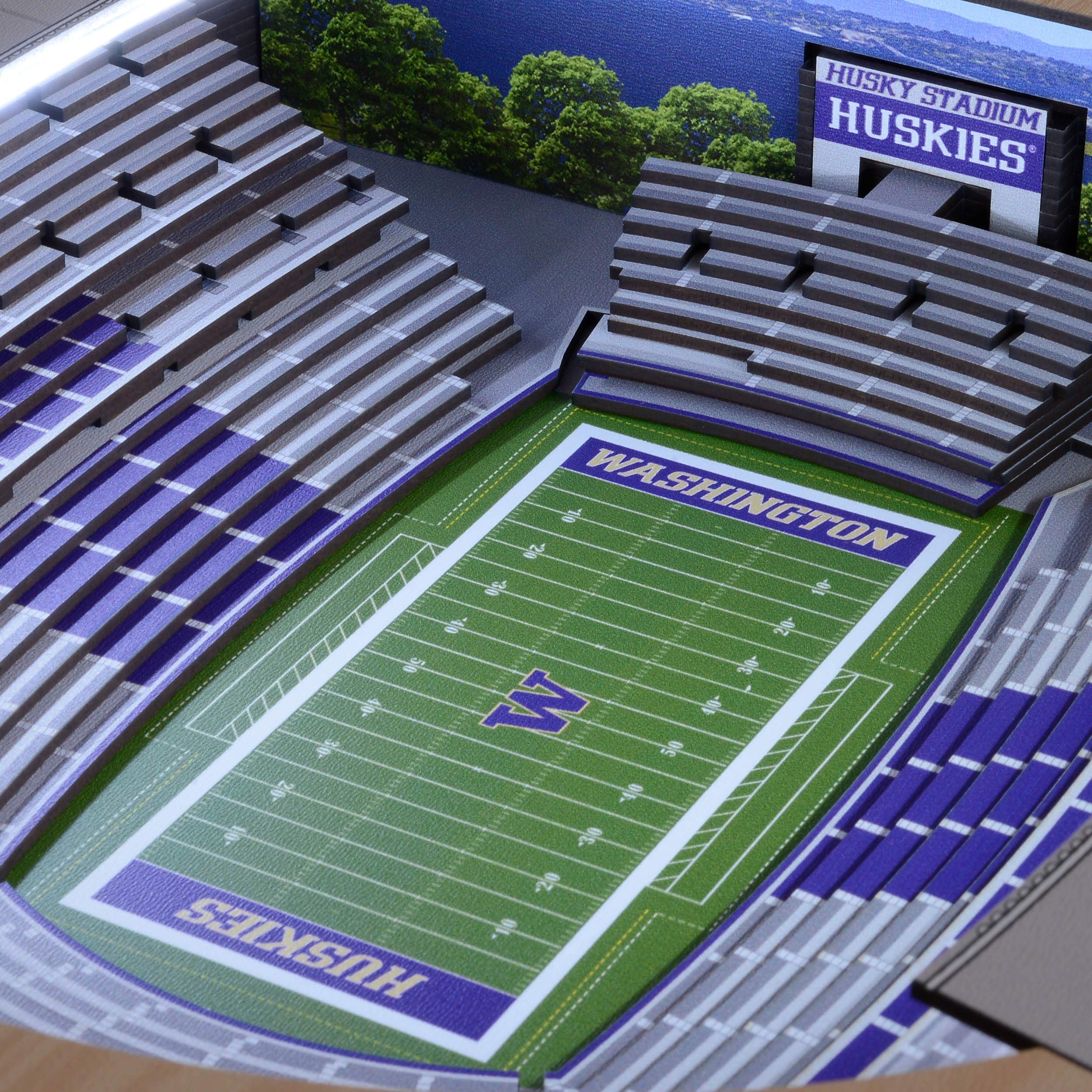 YouTheFan NCAA Washington Huskies 25-Layer StadiumViews Lighted End Table - Husky Stadium - Sports Collectibles, Sports Memorabilia, Sports Fan Shop, Sports Gifts