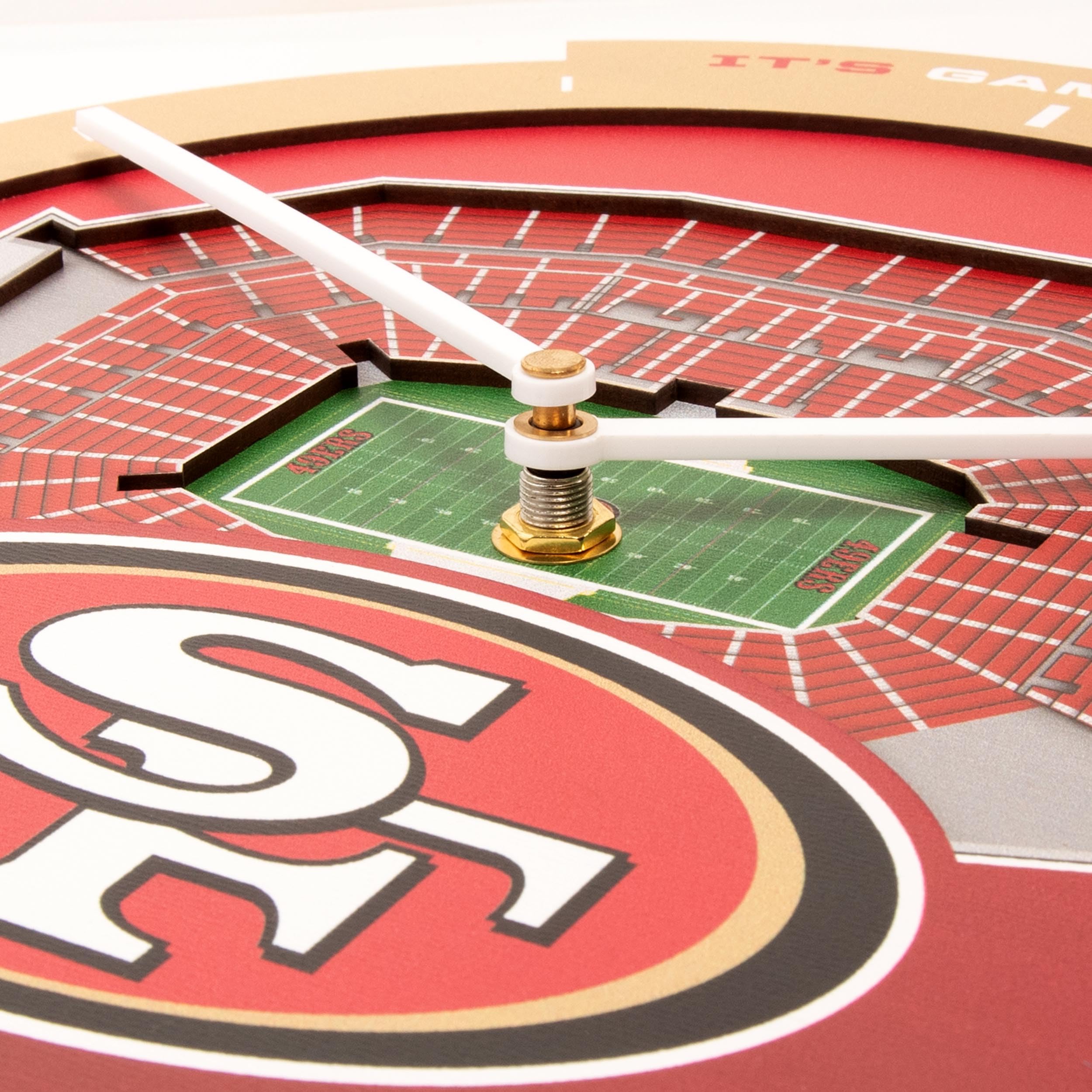 YouTheFan NFL San Francisco 49ers 3D StadiumView Clock - Sports Collectibles, Sports Memorabilia, Sports Fan Shop, Sports Gifts