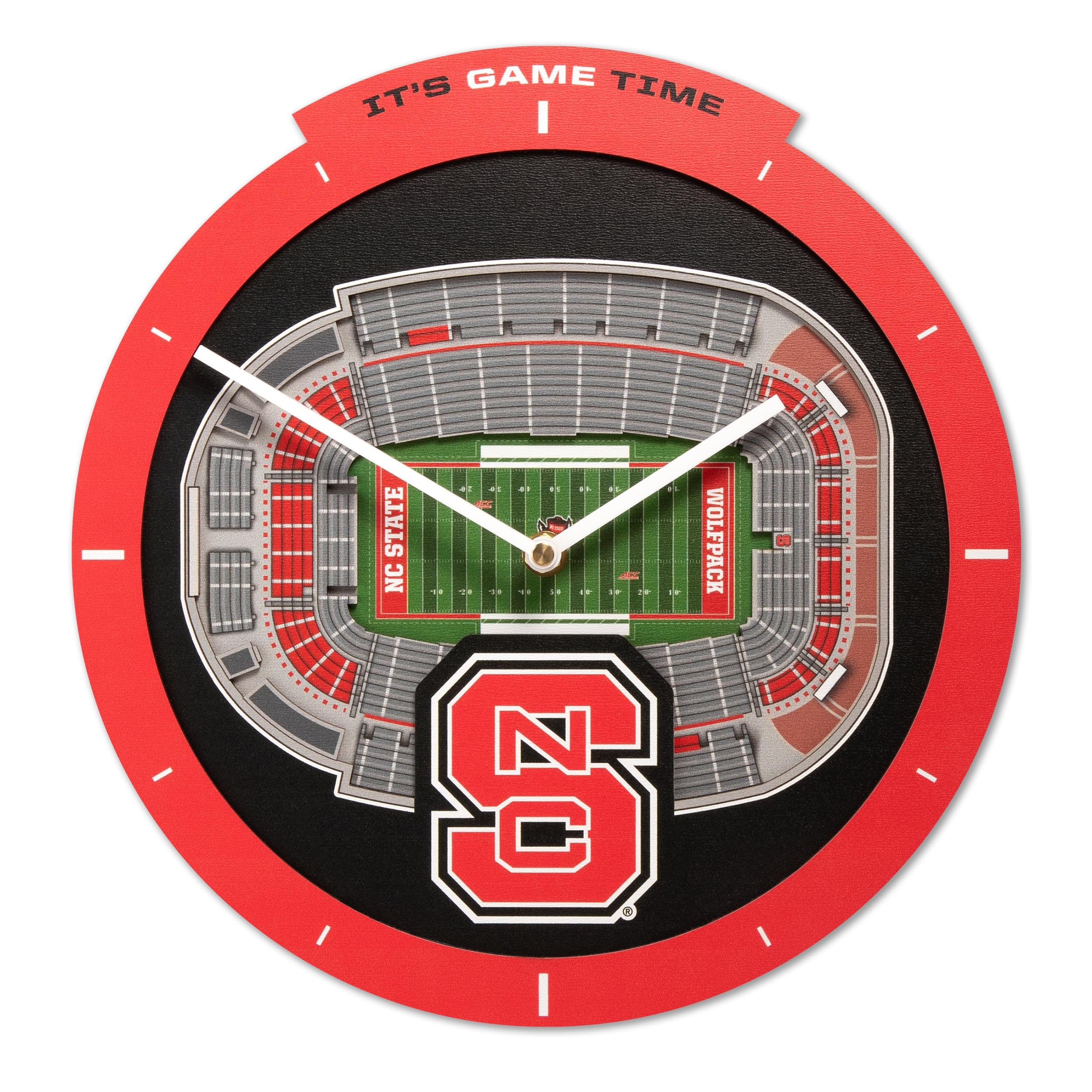 YouTheFan NCAA NC State Wolfpack 3D StadiumView Clock - Sports Collectibles, Sports Memorabilia, Sports Fan Shop, Sports Gifts