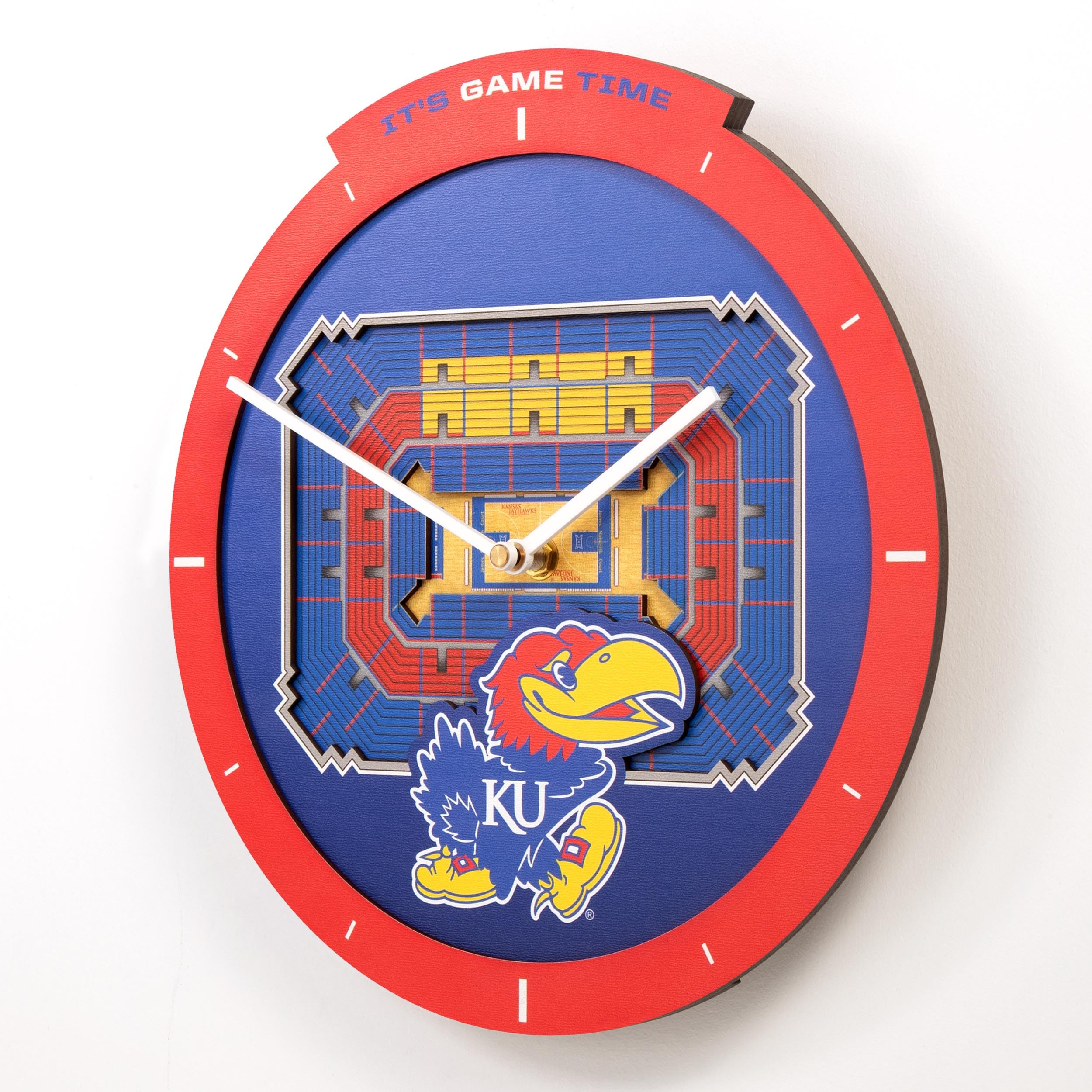 YouTheFan NCAA Kansas Jayhawks 3D StadiumView Clock - Sports Collectibles, Sports Memorabilia, Sports Fan Shop, Sports Gifts