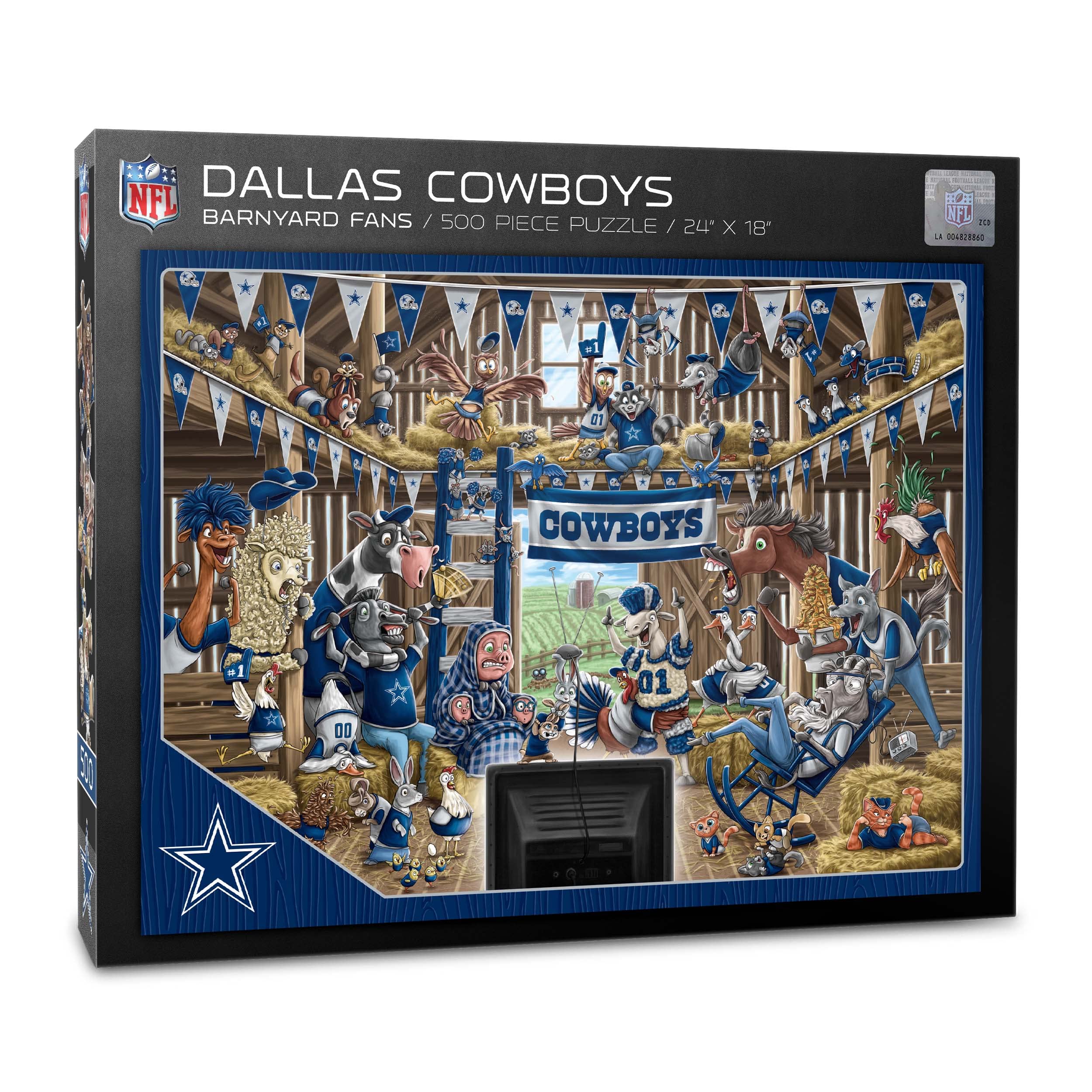 YouTheFan NFL Dallas Cowboys Barnyard Fans 500pc Puzzle - Sports Collectibles, Sports Memorabilia, Sports Fan Shop, Sports Gifts