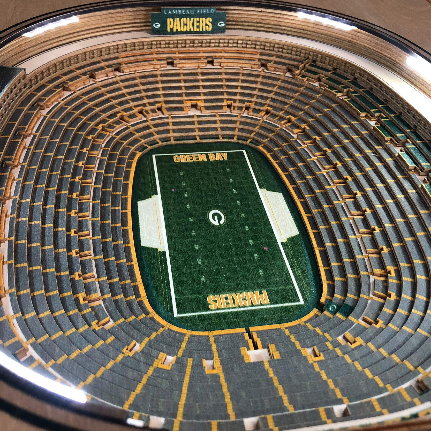 YouTheFan NFL Green Bay Packers 25-Layer StadiumView Lighted End Table - Sports Collectibles, Sports Memorabilia, Sports Fan Shop, Sports Gifts