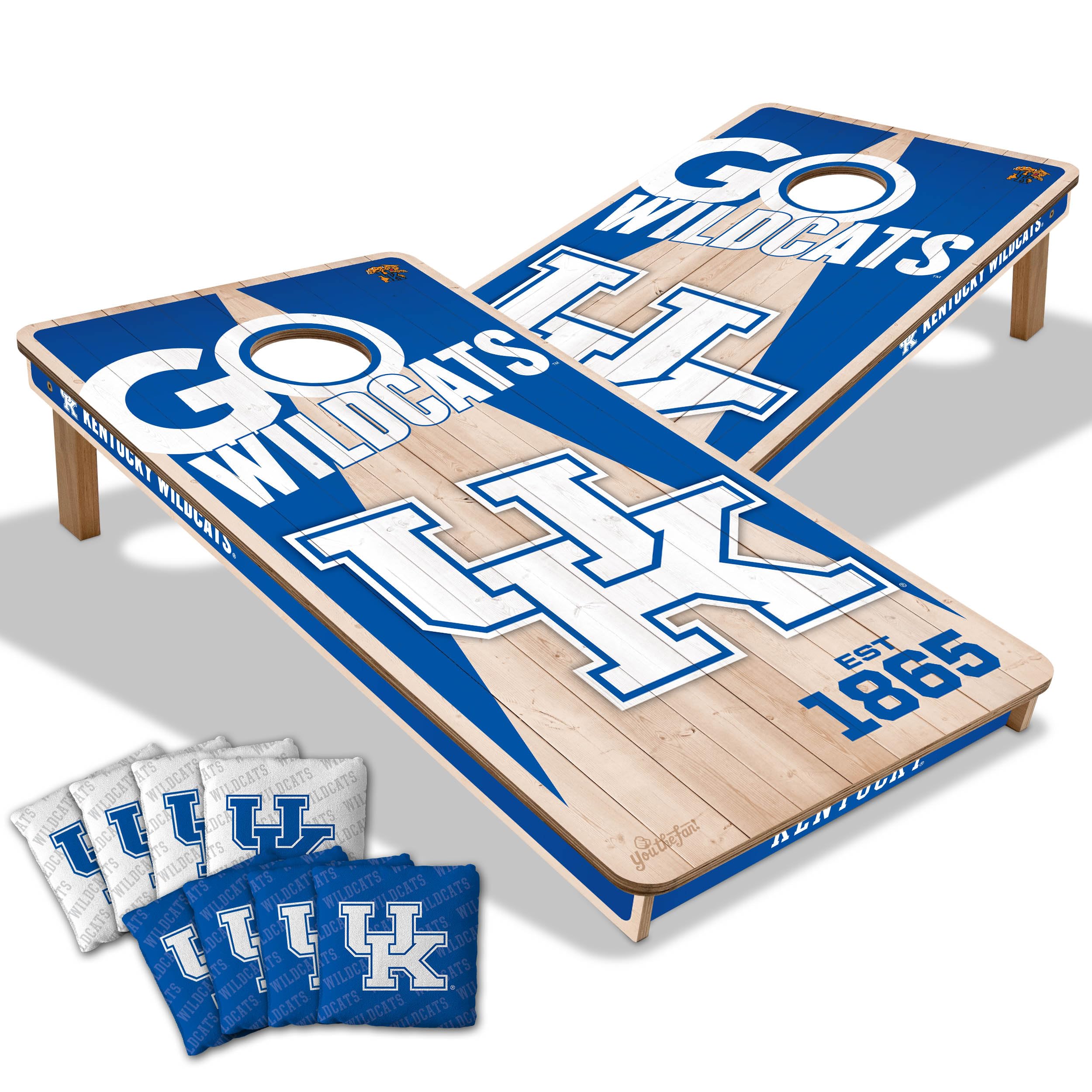 YouTheFan NCAA Kentucky Wildcats 2’ x 4’ Professional Wood Cornhole Game with Logo Bags - Sports Collectibles, Sports Memorabilia, Sports Fan Shop, Sports Gifts