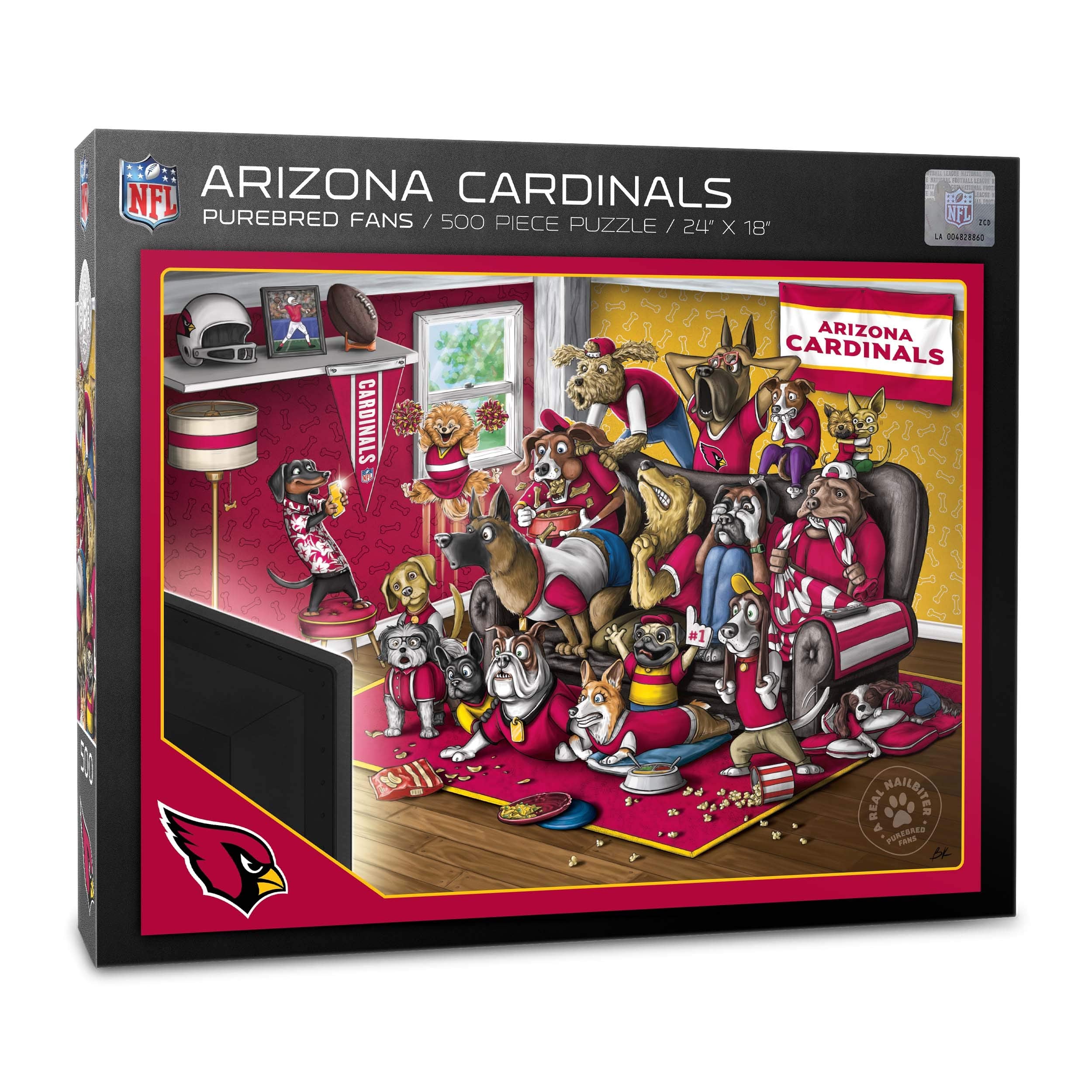 YouTheFan NFL Arizona Cardinals Purebred Fans 500pc Puzzle - A Real Nailbiter - Sports Collectibles, Sports Memorabilia, Sports Fan Shop, Sports Gifts