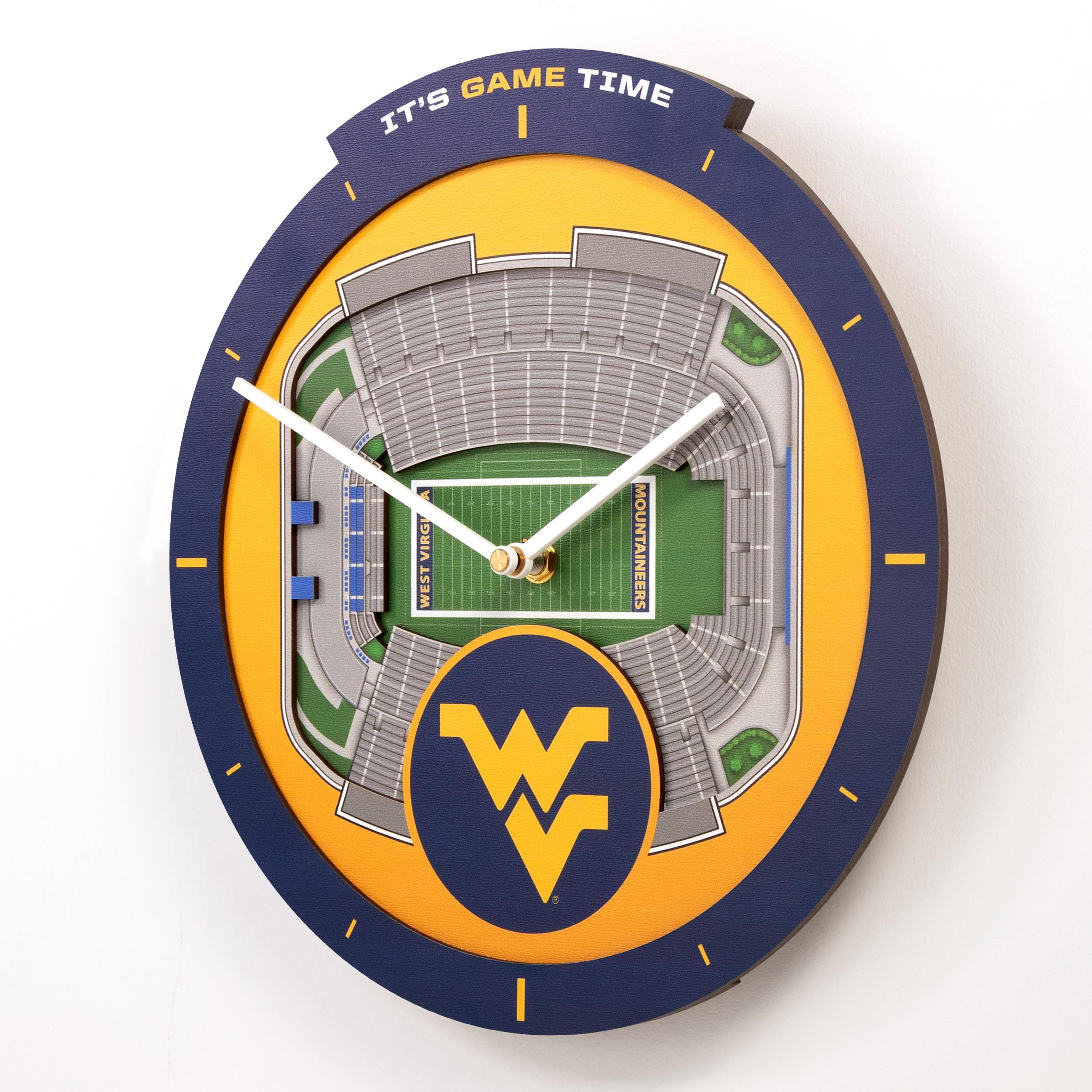 YouTheFan NCAA West Virginia Mountaineers 3D StadiumView Clock - Sports Collectibles, Sports Memorabilia, Sports Fan Shop, Sports Gifts