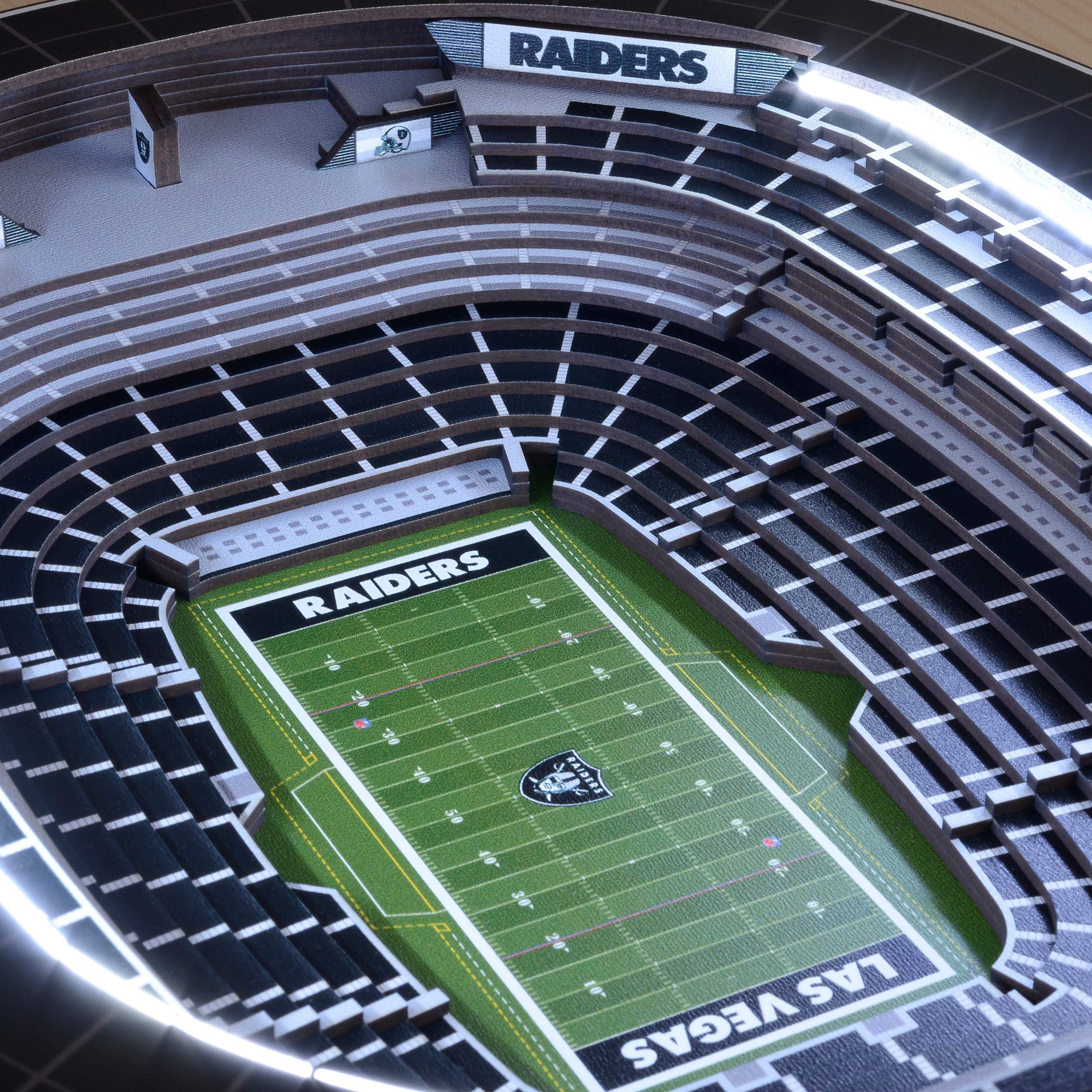 YouTheFan NFL Las Vegas Raiders 25-Layer StadiumView Lighted End Table - Sports Collectibles, Sports Memorabilia, Sports Fan Shop, Sports Gifts