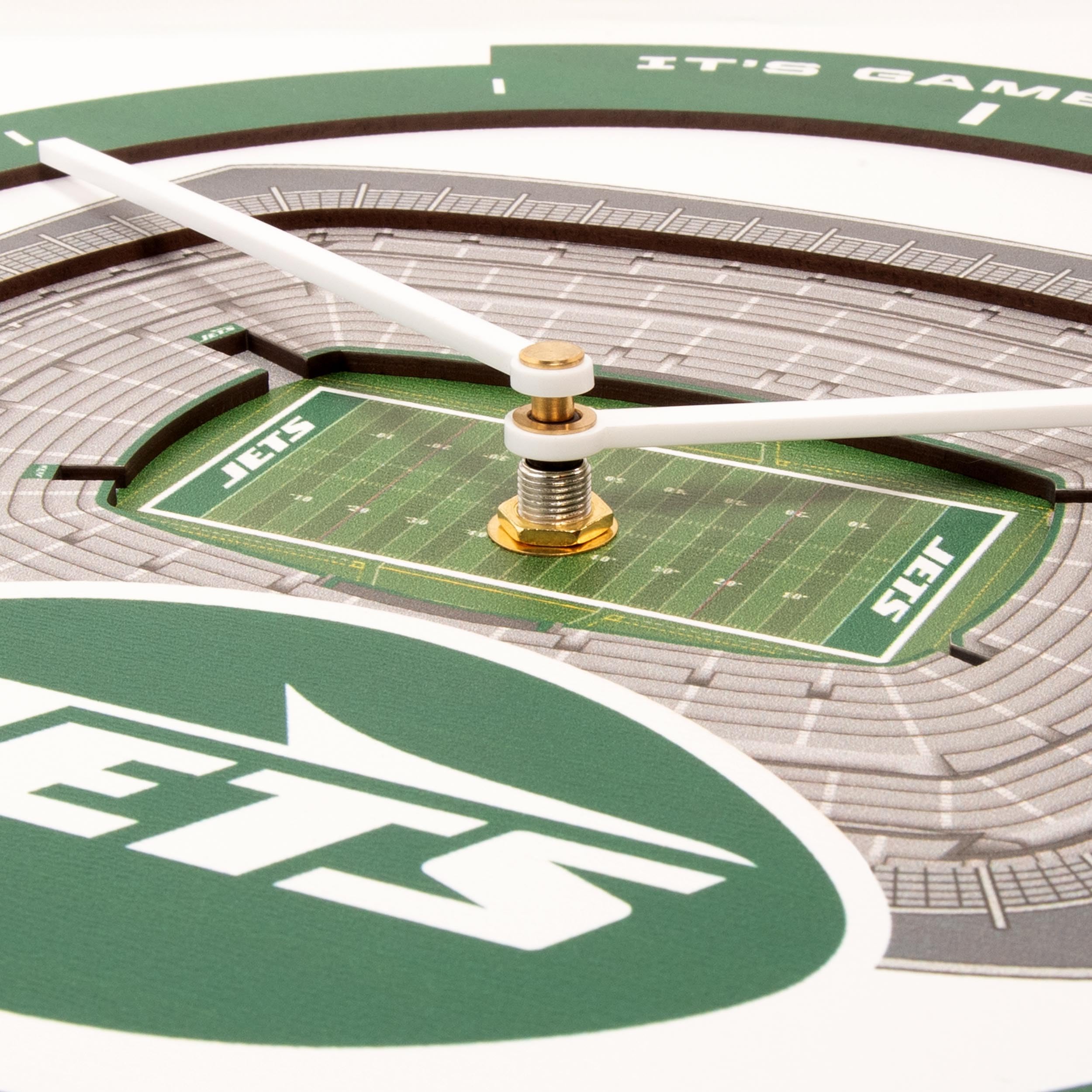 YouTheFan NFL New York Jets 3D StadiumView Clock - Sports Gifts, Sports Memorabilia, Sports Collectibles, Fan Shop