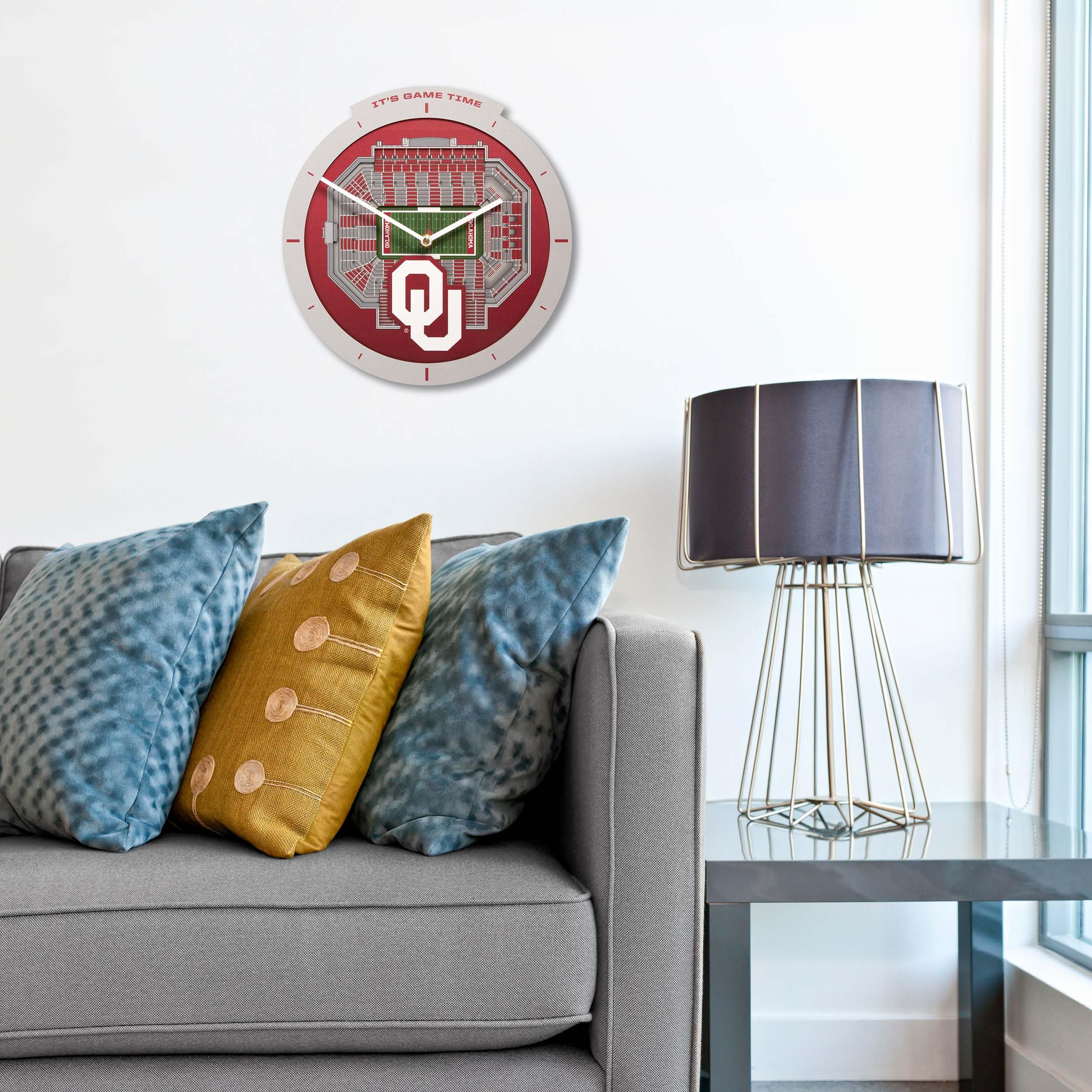 YouTheFan NCAA Oklahoma Sooners 3D StadiumView Clock - Sports Collectibles, Sports Memorabilia, Sports Fan Shop, Sports Gifts