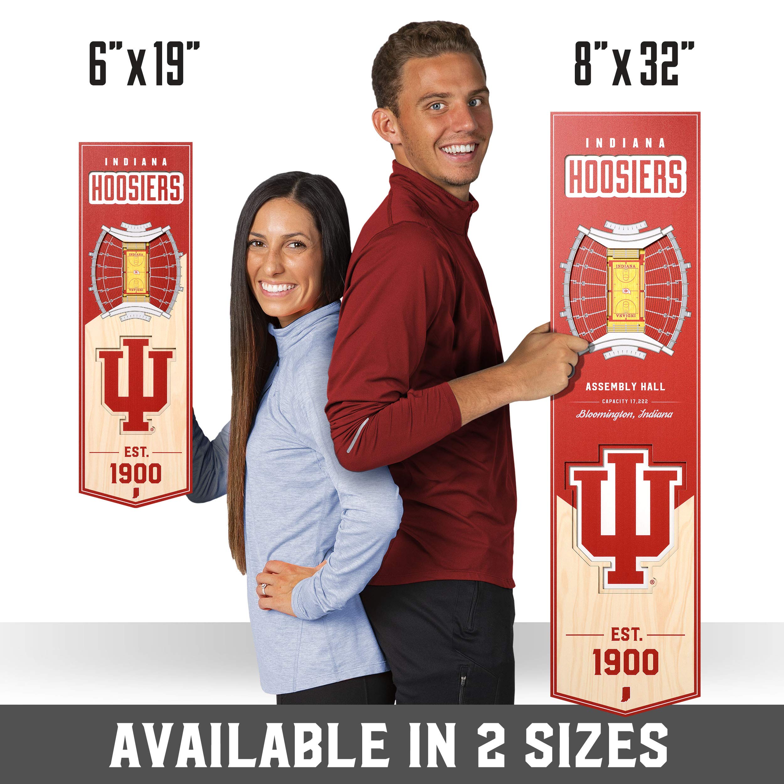 YouTheFan NCAA Indiana Hoosiers 3D Stadium 8x32 Banner - Assembly Hall - Sports Collectibles, Sports Memorabilia, Sports Fan Shop, Sports Gifts