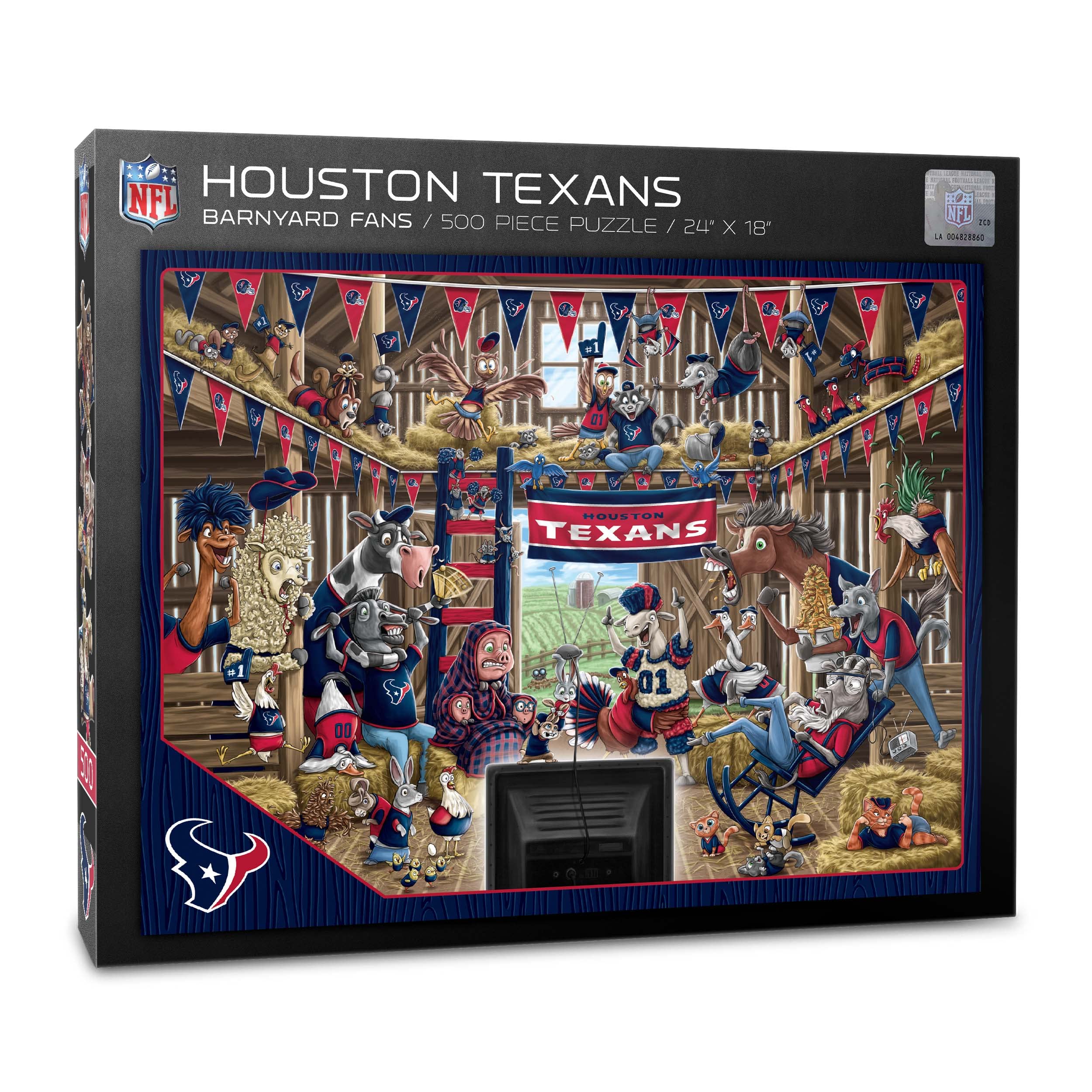 YouTheFan NFL Houston Texans Barnyard Fans 500pc Puzzle - Sports Collectibles, Sports Memorabilia, Sports Fan Shop, Sports Gifts