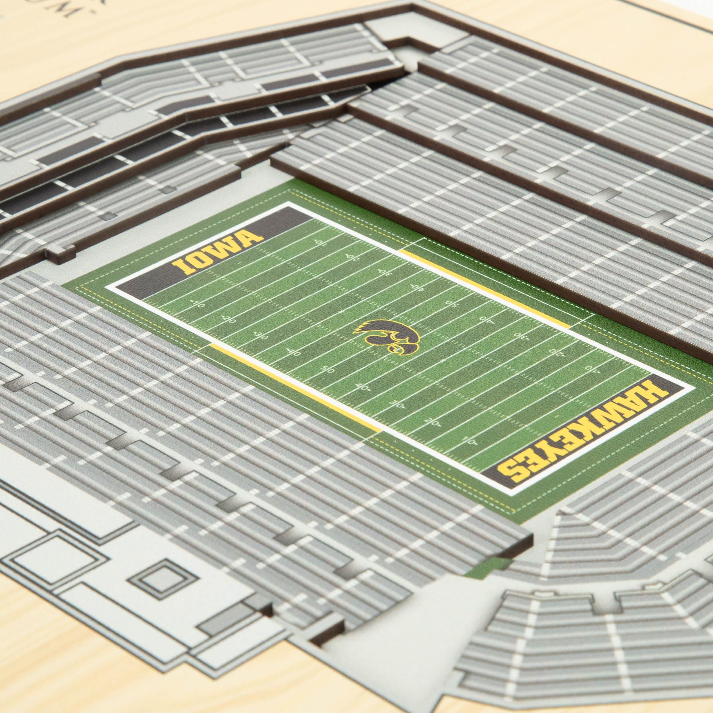 YouTheFan NCAA Iowa Hawkeyes 5-Layer StadiumView 3D Wall Art - Kinnick Stadium - Sports Collectibles, Sports Memorabilia, Sports Fan Shop, Sports Gifts