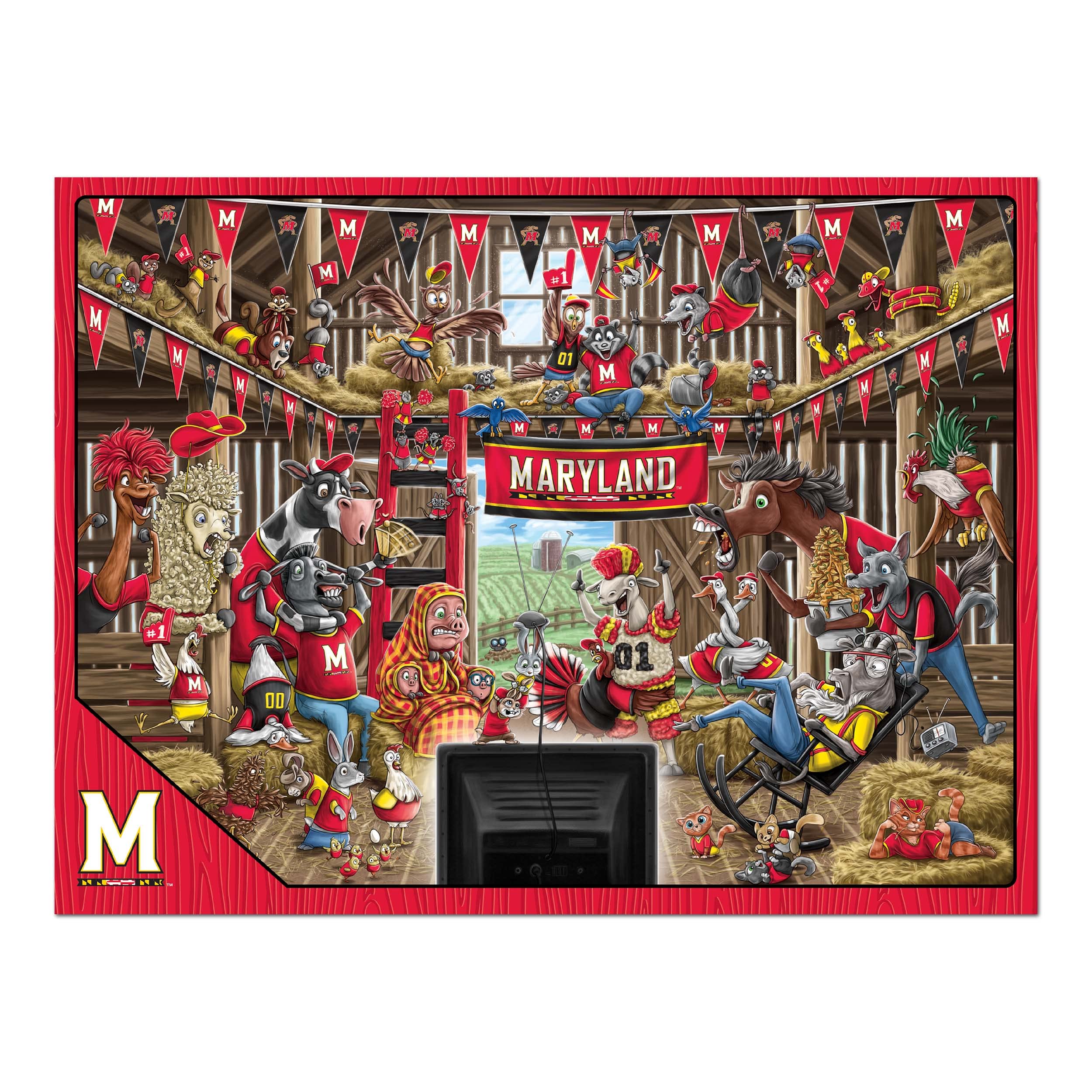 YouTheFan NCAA Maryland Terrapins Barnyard Fans 500pc Puzzle - Sports Collectibles, Sports Memorabilia, Sports Fan Shop, Sports Gifts