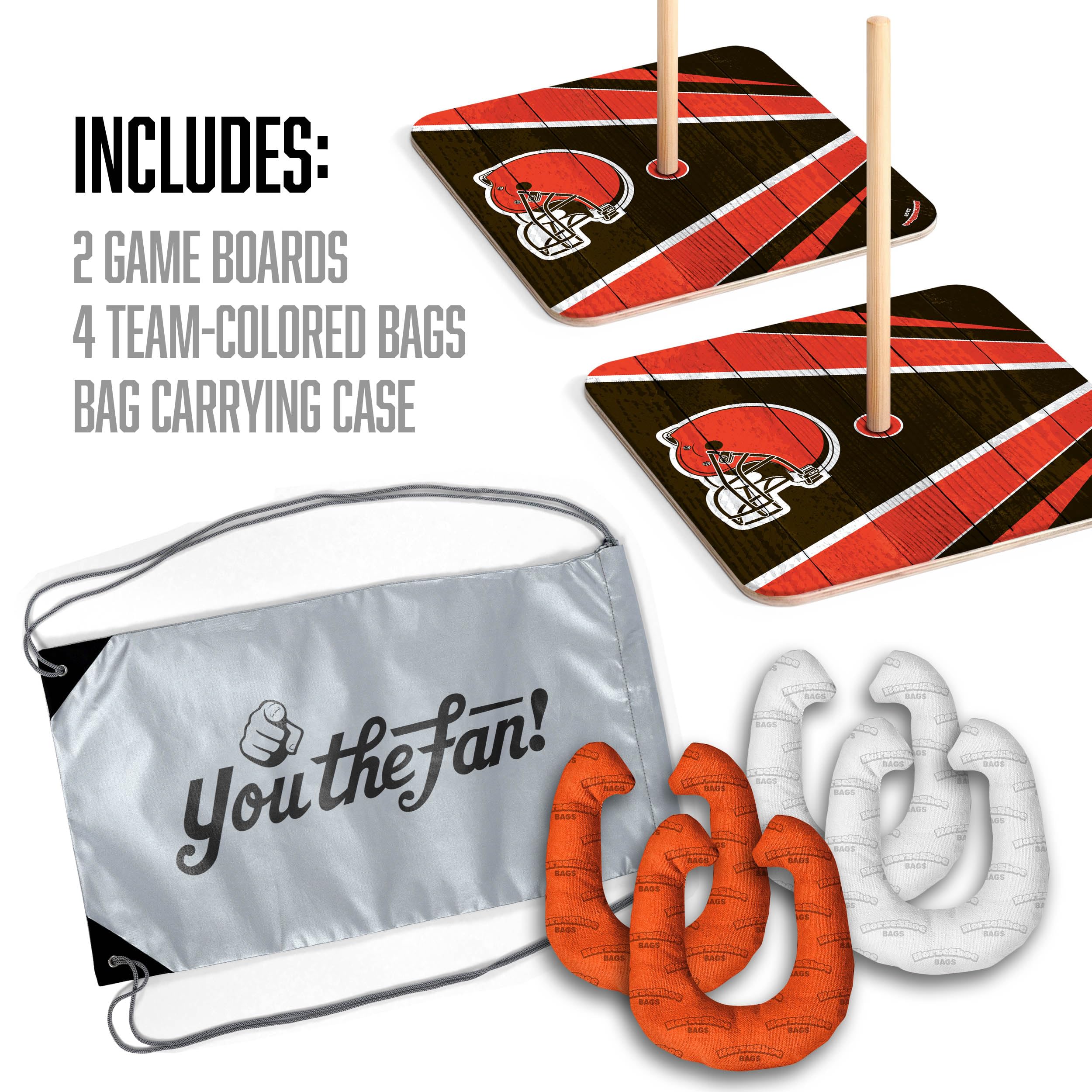 YouTheFan NFL Cleveland Browns Horseshoe Bags Game - Sports Collectibles, Sports Memorabilia, Sports Fan Shop, Sports Gifts