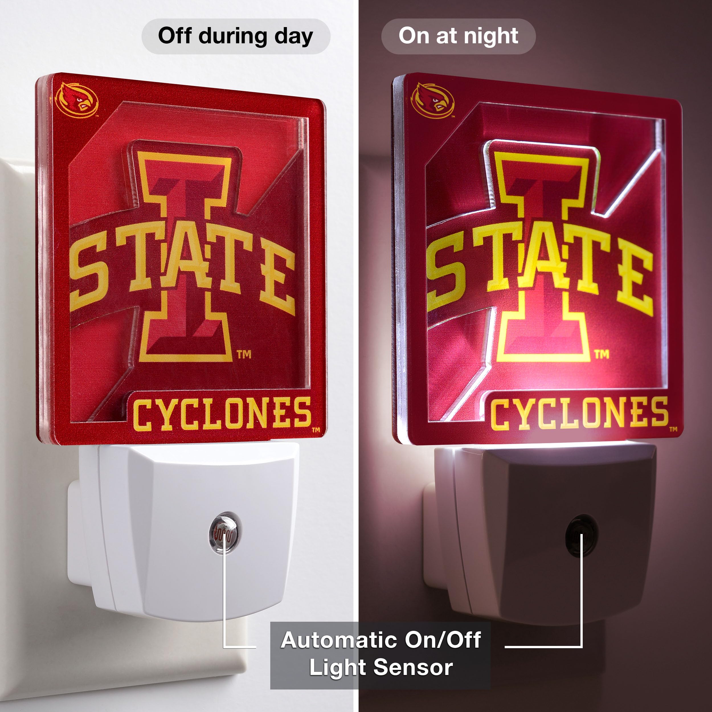 YouTheFan NCAA Iowa State Cyclones Logo Series Nite Light - Sports Collectibles, Sports Memorabilia, Sports Fan Shop, Sports Gifts