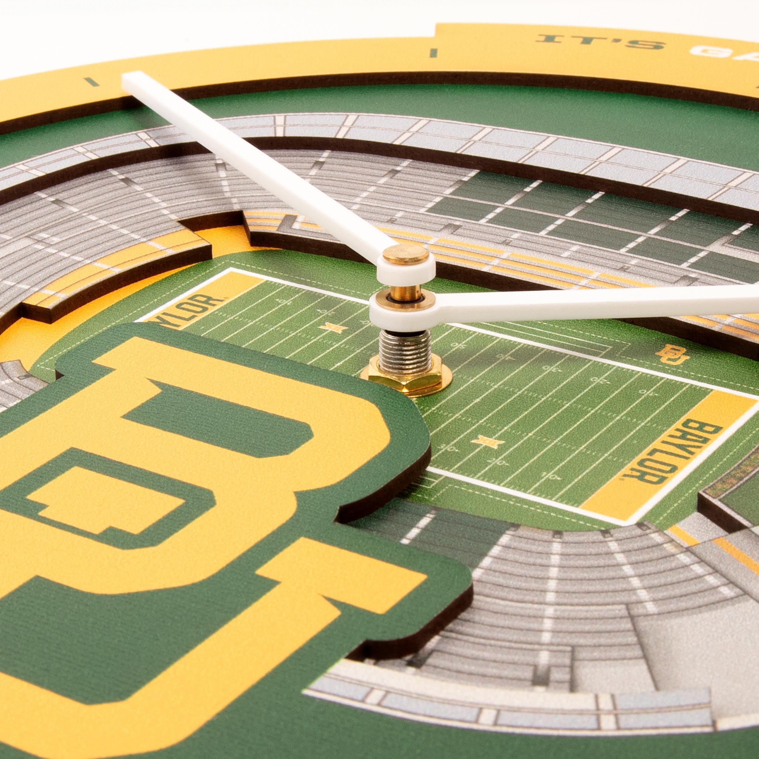 YouTheFan NCAA Baylor Bears 3D StadiumView Clock - Sports Collectibles, Sports Memorabilia, Sports Fan Shop, Sports Gifts