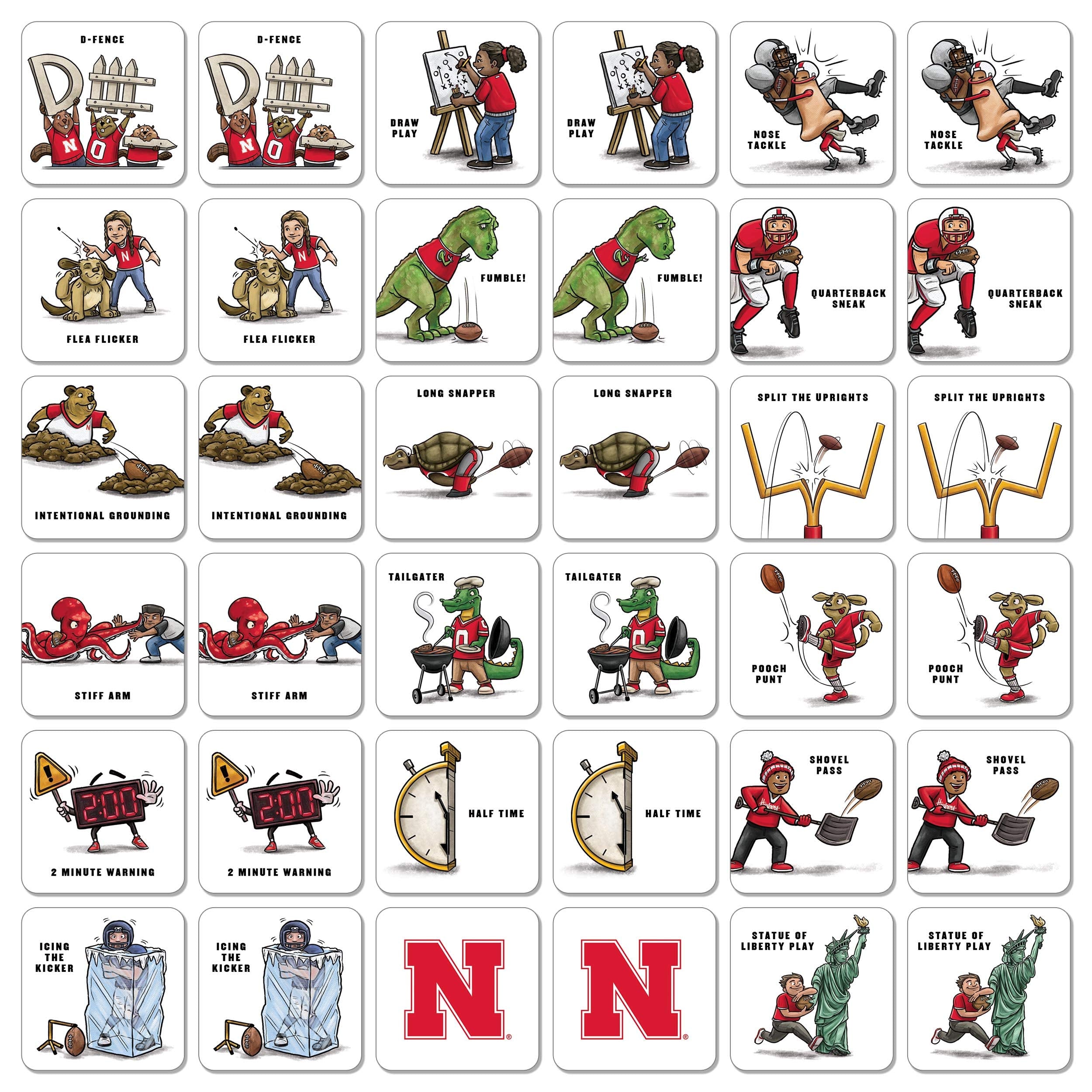 YouTheFan NCAA Nebraska Cornhuskers Licensed Memory Match Game - Sports Collectibles, Sports Memorabilia, Sports Fan Shop, Sports Gifts