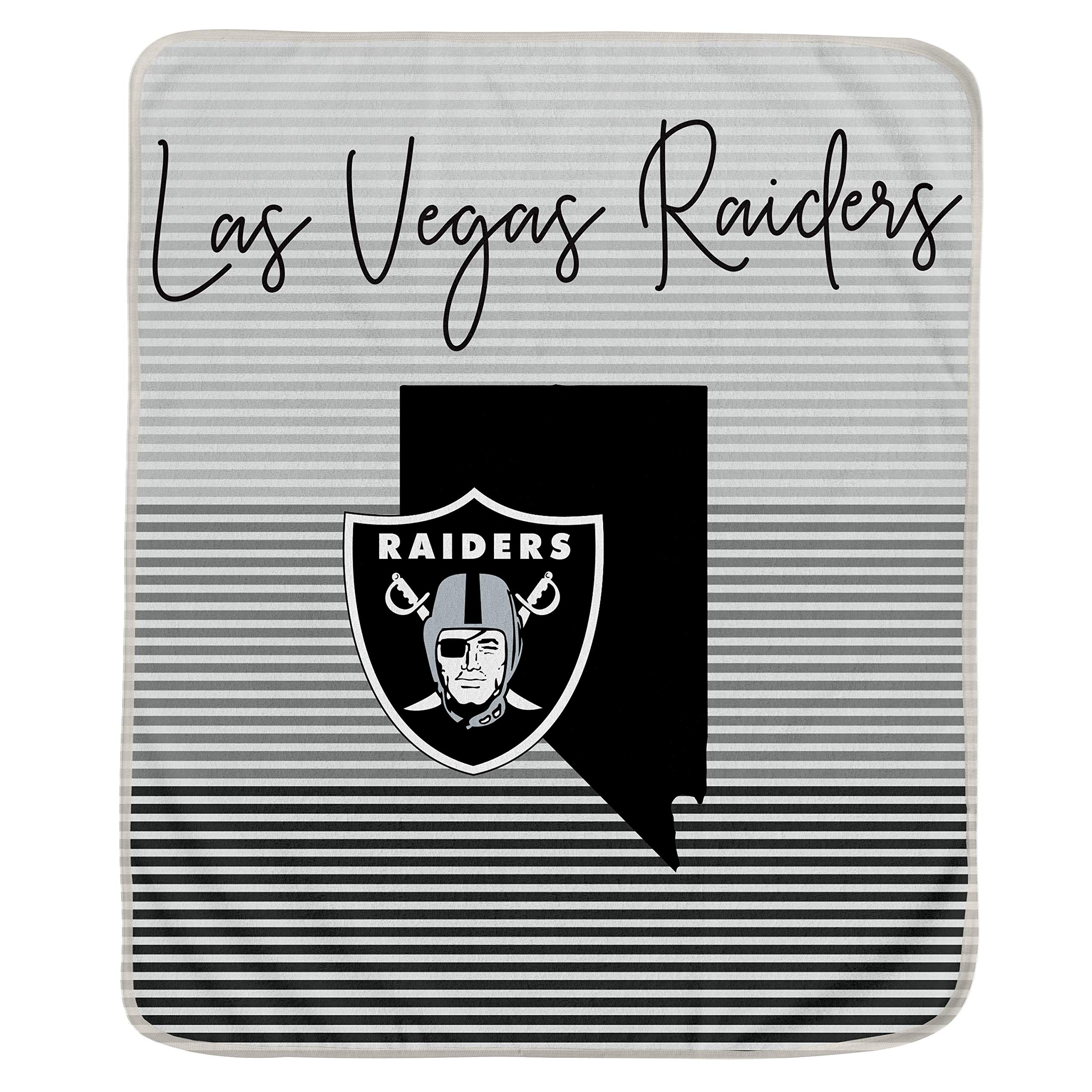 Pegasus Sports NFL Ultra Fleece State Stripe Blanket- Las Vegas Raiders, 60x70 - Sports Gifts, Sports Memorabilia, Sports Collectibles, Fan Shop