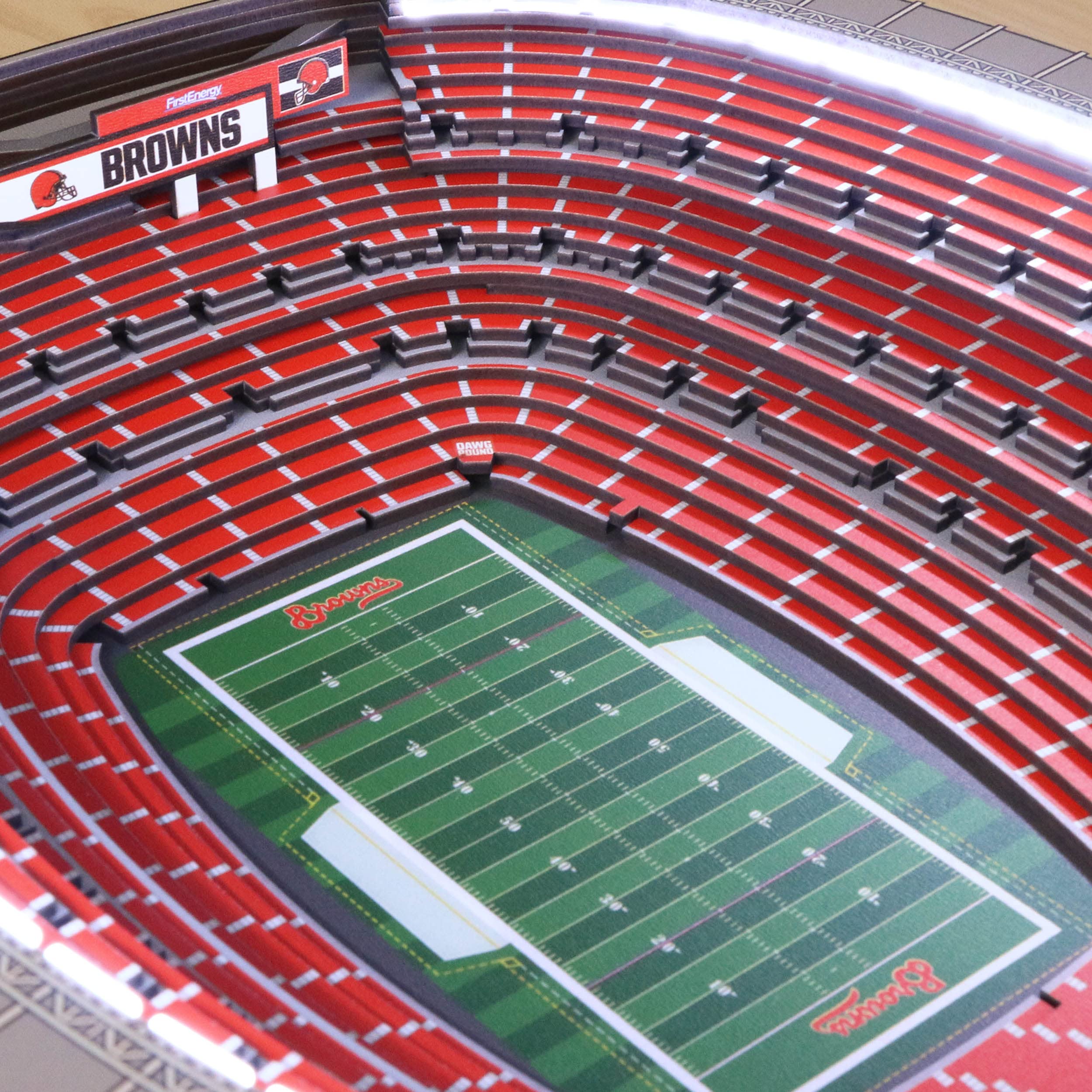 YouTheFan NFL Cleveland Browns 25-Layer StadiumViews Lighted End Table - FirstEnergy Stadium - Sports Collectibles, Sports Memorabilia, Sports Fan Shop, Sports Gifts