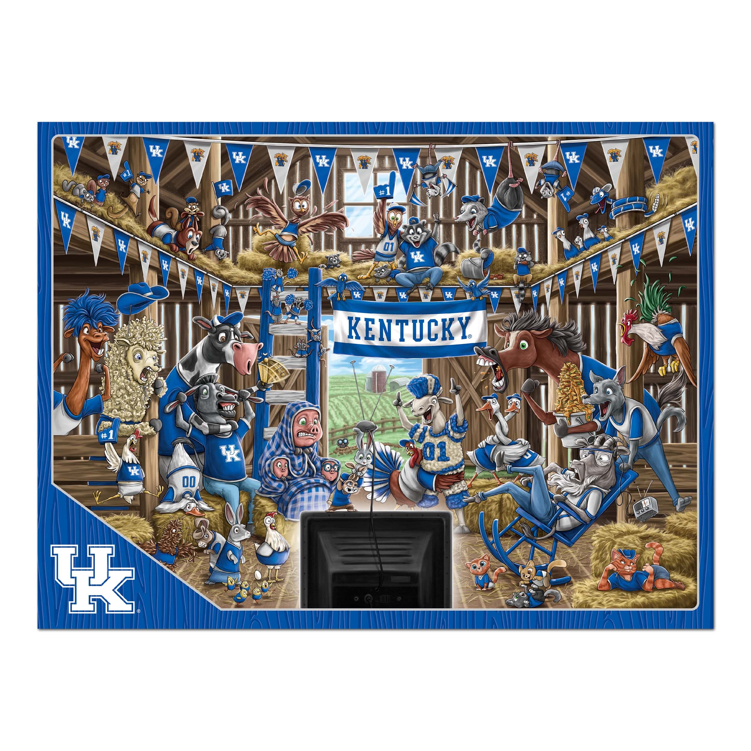 YouTheFan NCAA Kentucky Wildcats Barnyard Fans 500pc Puzzle - Sports Collectibles, Sports Memorabilia, Sports Fan Shop, Sports Gifts