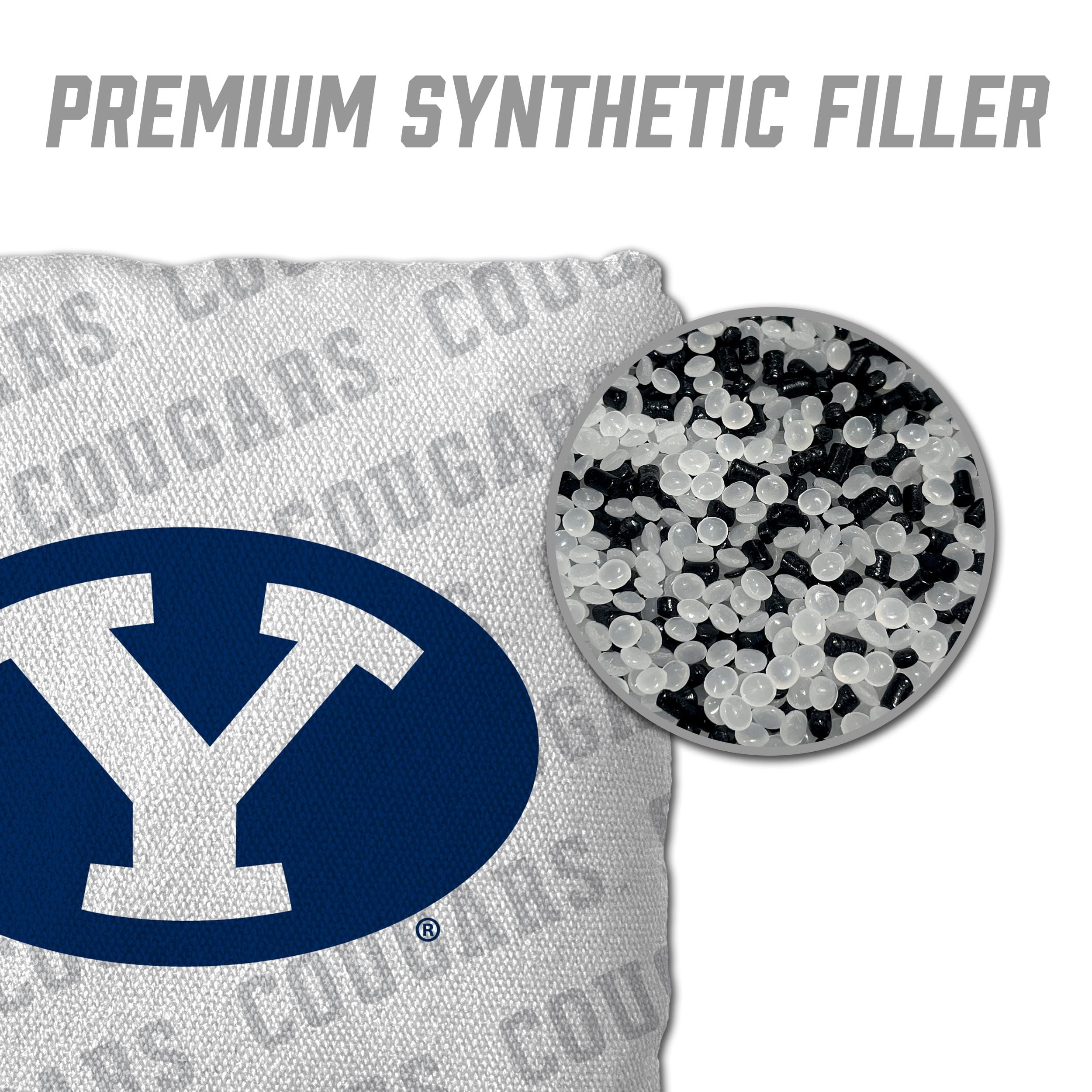YouTheFan NCAA BYU Cougars Cornhole Bags - 4PK - White - Sports Collectibles, Sports Memorabilia, Sports Fan Shop, Sports Gifts