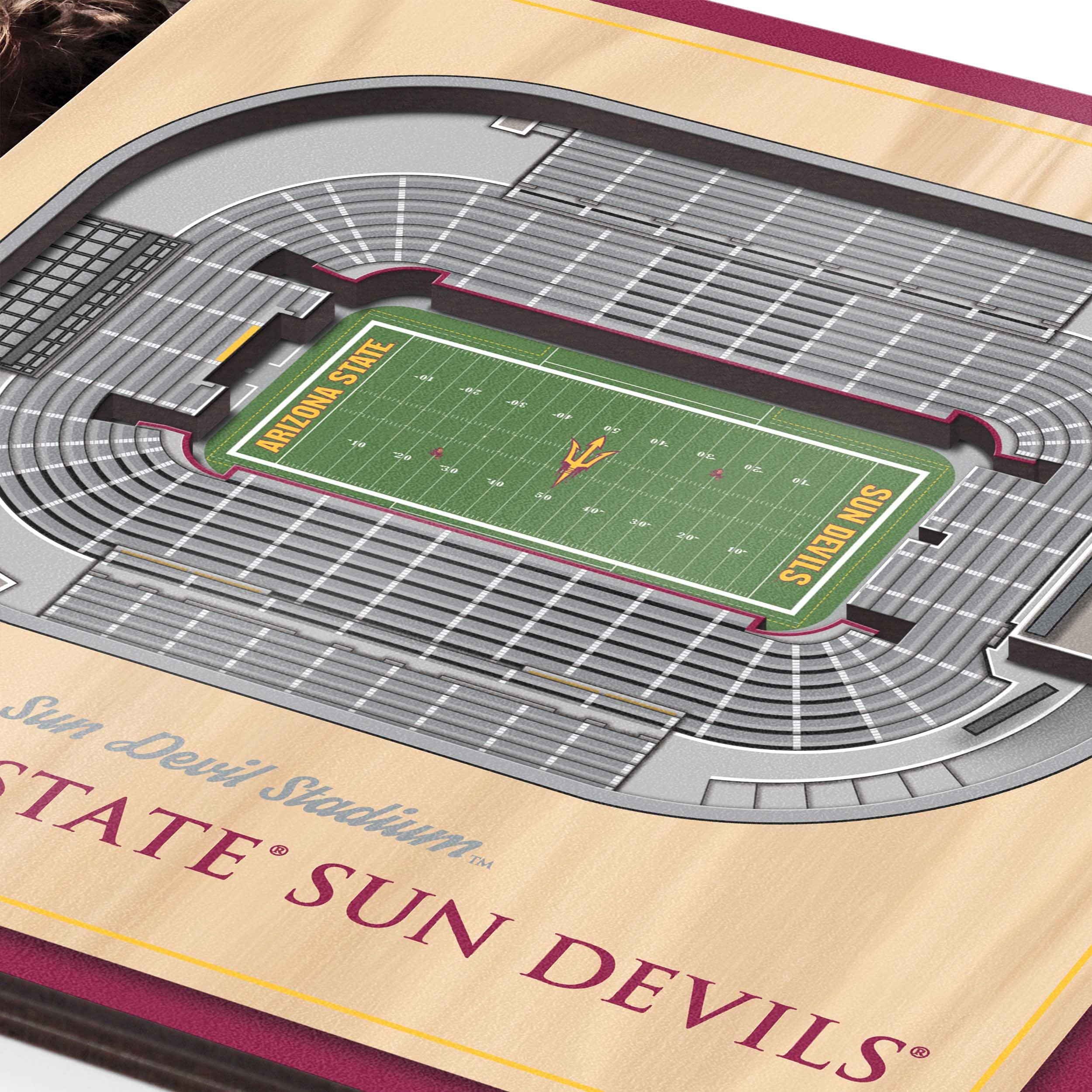 YouTheFan NCAA Arizona State Sun Devils 3D StadiumViews Picture Frame - Sun Devil Stadium - Sports Collectibles, Sports Memorabilia, Sports Fan Shop, Sports Gifts
