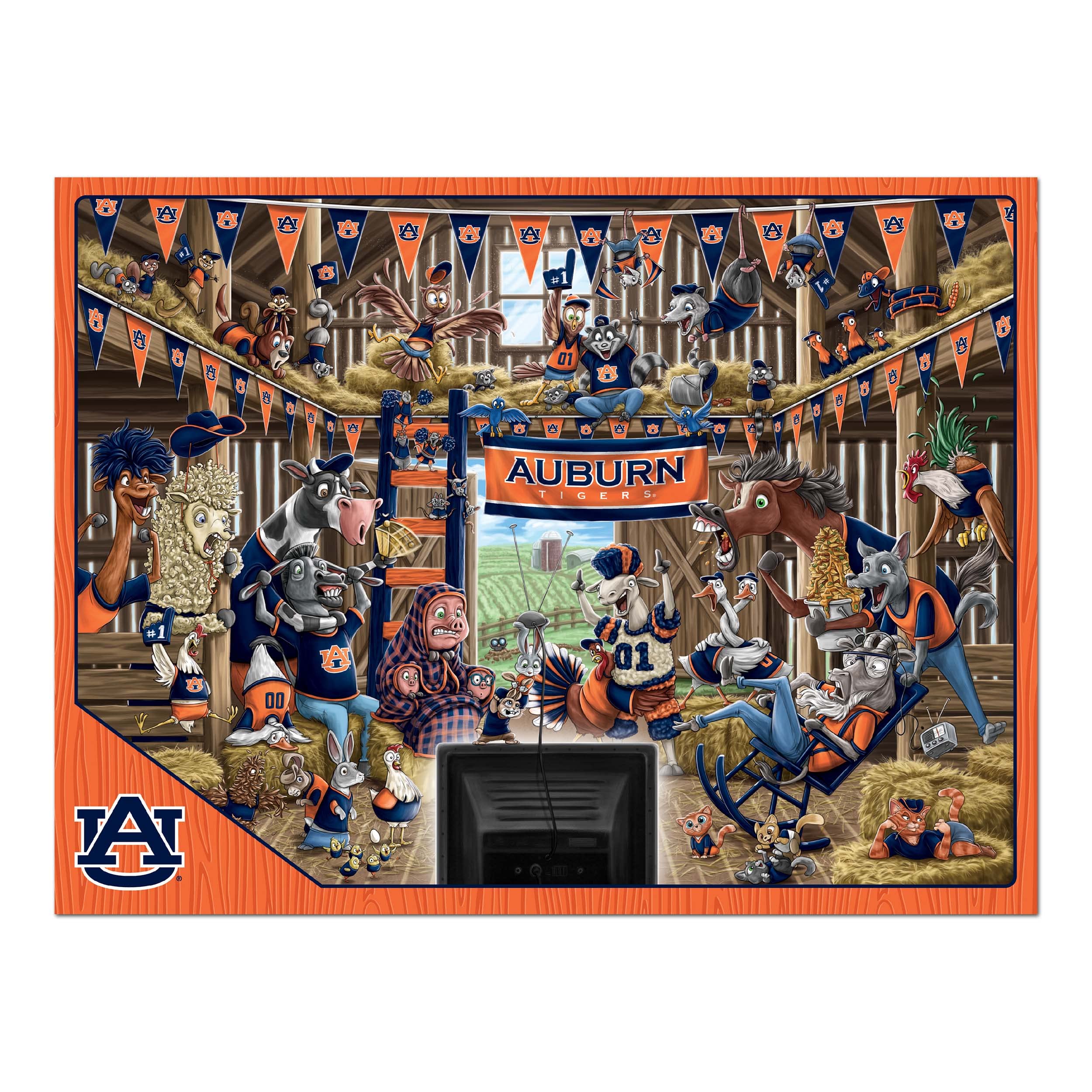 YouTheFan NCAA Auburn Tigers Barnyard Fans 500pc Puzzle - Sports Collectibles, Sports Memorabilia, Sports Fan Shop, Sports Gifts