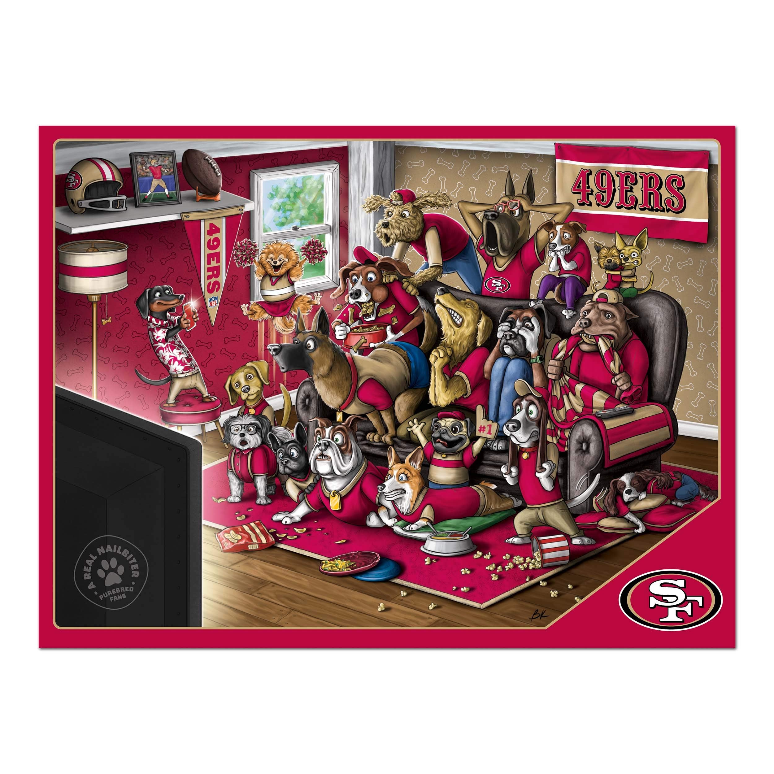 YouTheFan unisex adult San Francisco 49ers Purebred Fans 500pc Puzzle A Real Nailbiter , Team Colors, 500 Piece US - Sports Collectibles, Sports Memorabilia, Sports Fan Shop, Sports Gifts