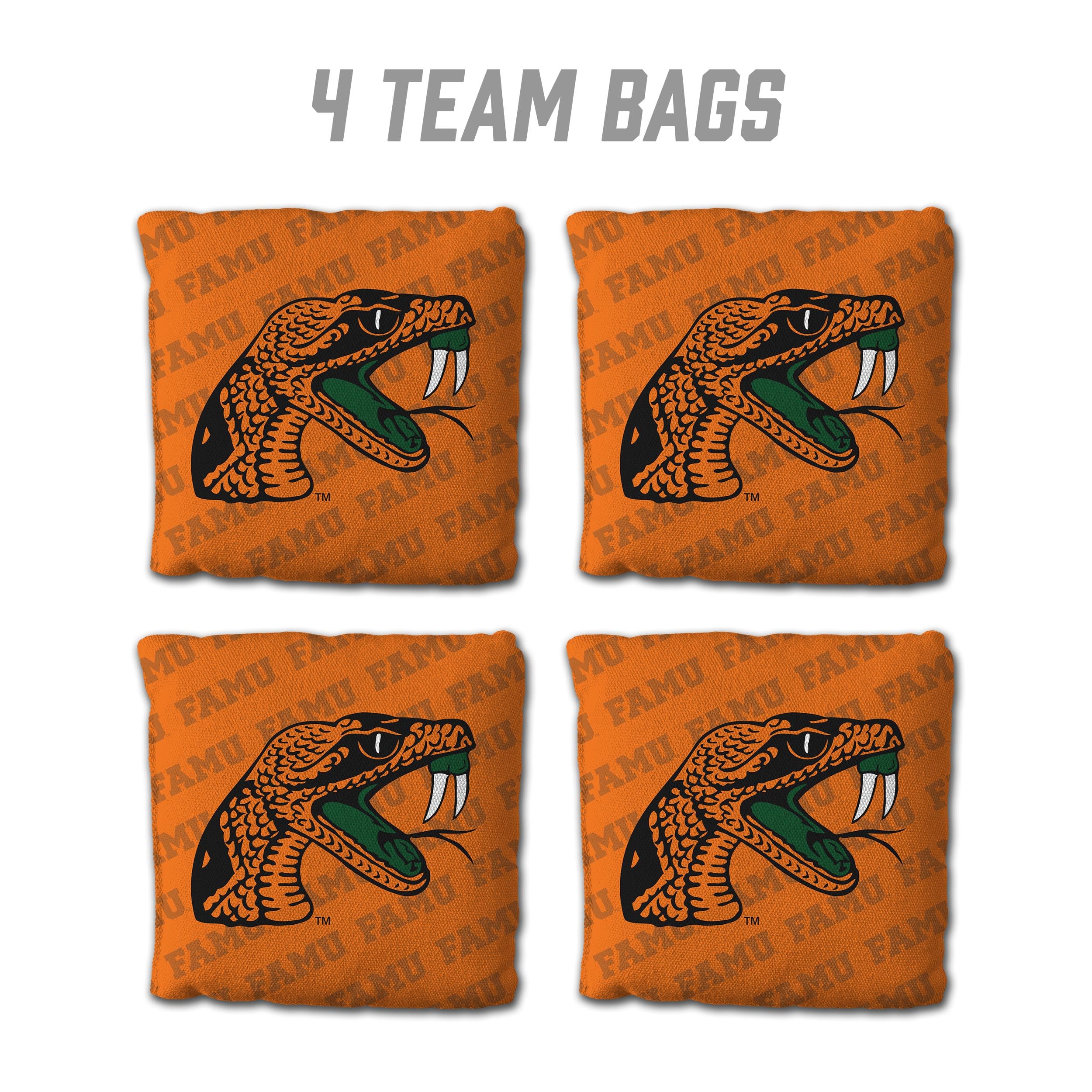 YouTheFan NCAA Florida A&M Rattler - Cornhole Bags - 4PK - Orange - Sports Collectibles, Sports Memorabilia, Sports Fan Shop, Sports Gifts