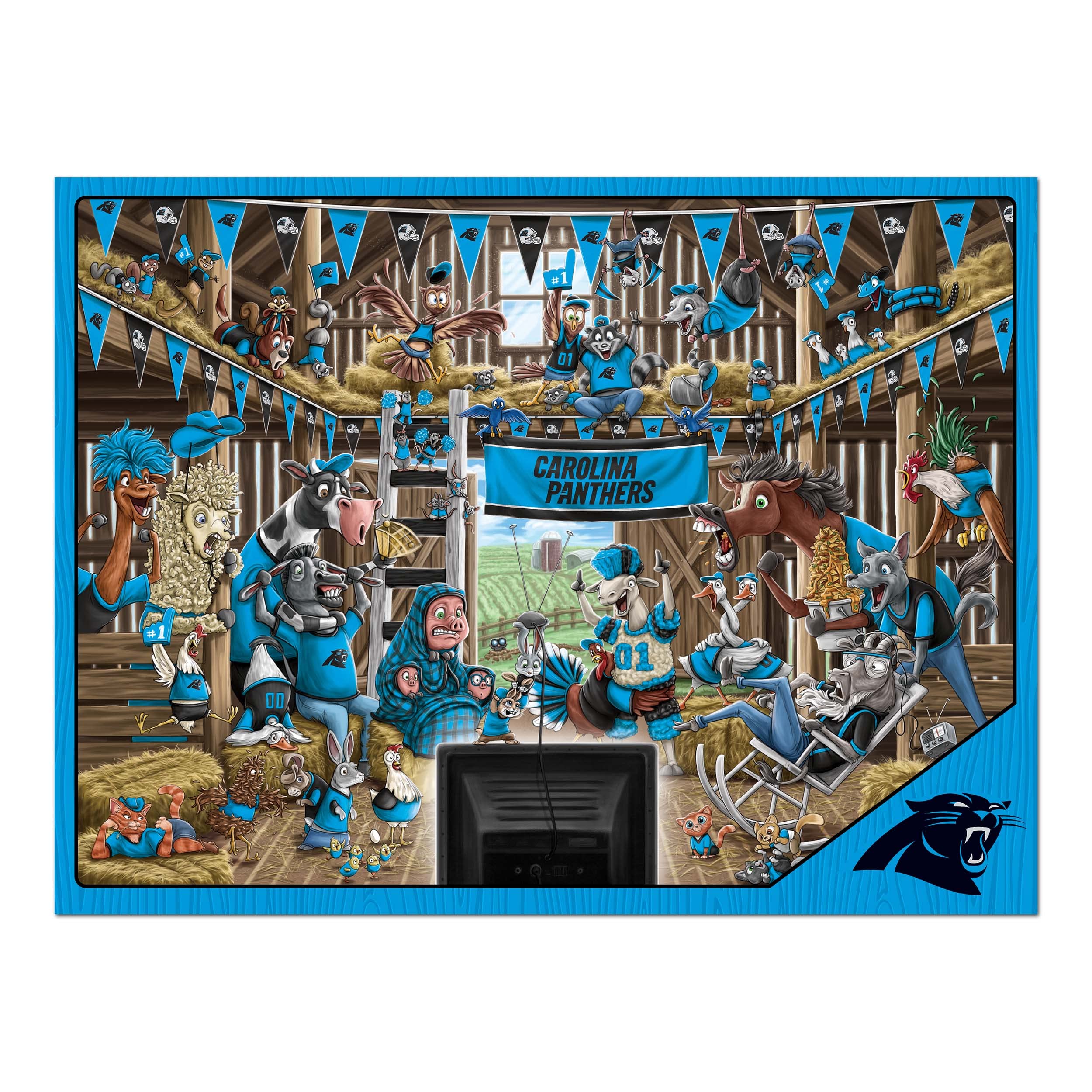 YouTheFan NFL Carolina Panthers Barnyard Fans 500pc Puzzle - Sports Collectibles, Sports Memorabilia, Sports Fan Shop, Sports Gifts