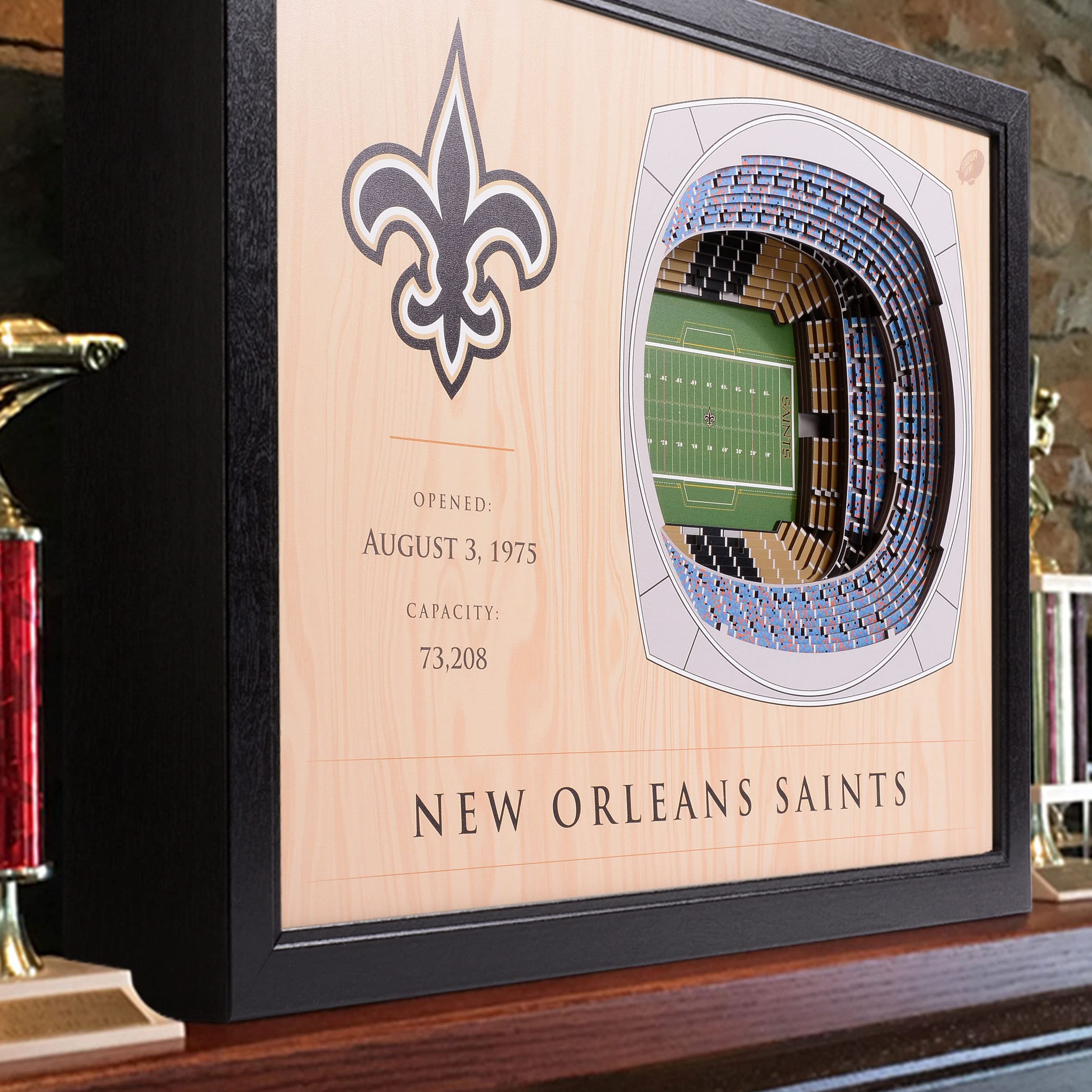NFL New Orleans Saints 25-Layer Stadiumviews 3D Wall Art - Sports Collectibles, Sports Memorabilia, Sports Fan Shop, Sports Gifts