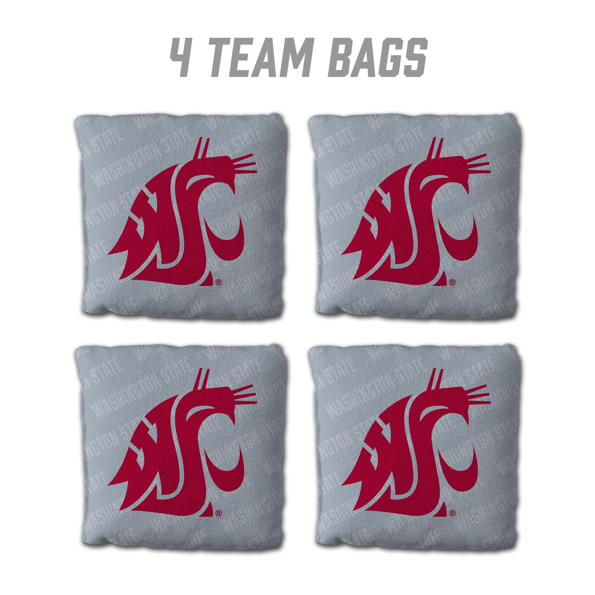 YouTheFan NCAA Washington State Cougars Cornhole Bags - 4PK - Grey - Sports Collectibles, Sports Memorabilia, Sports Fan Shop, Sports Gifts