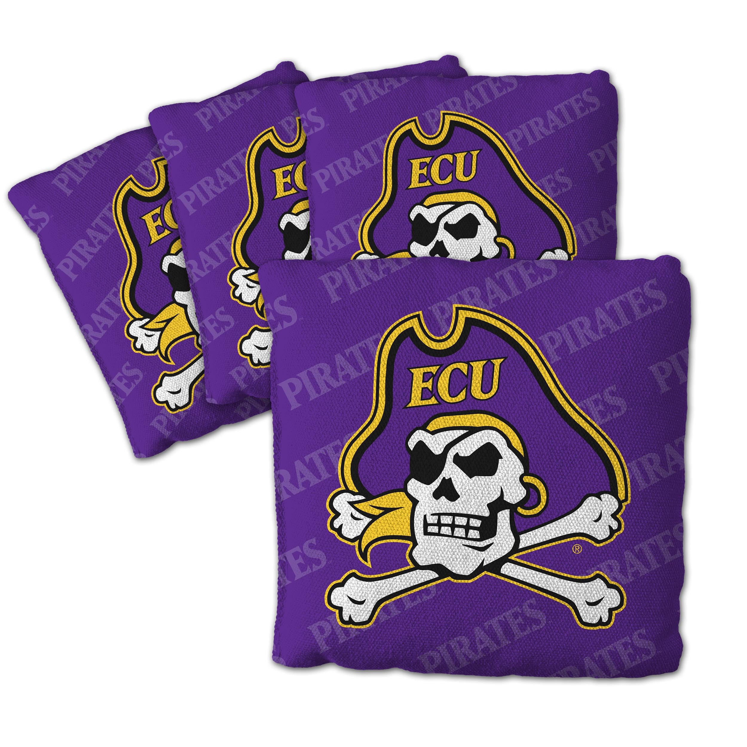 YouTheFan NCAA East Carolina Pirates Cornhole Bags - 4PK - Purple - Sports Collectibles, Sports Memorabilia, Sports Fan Shop, Sports Gifts