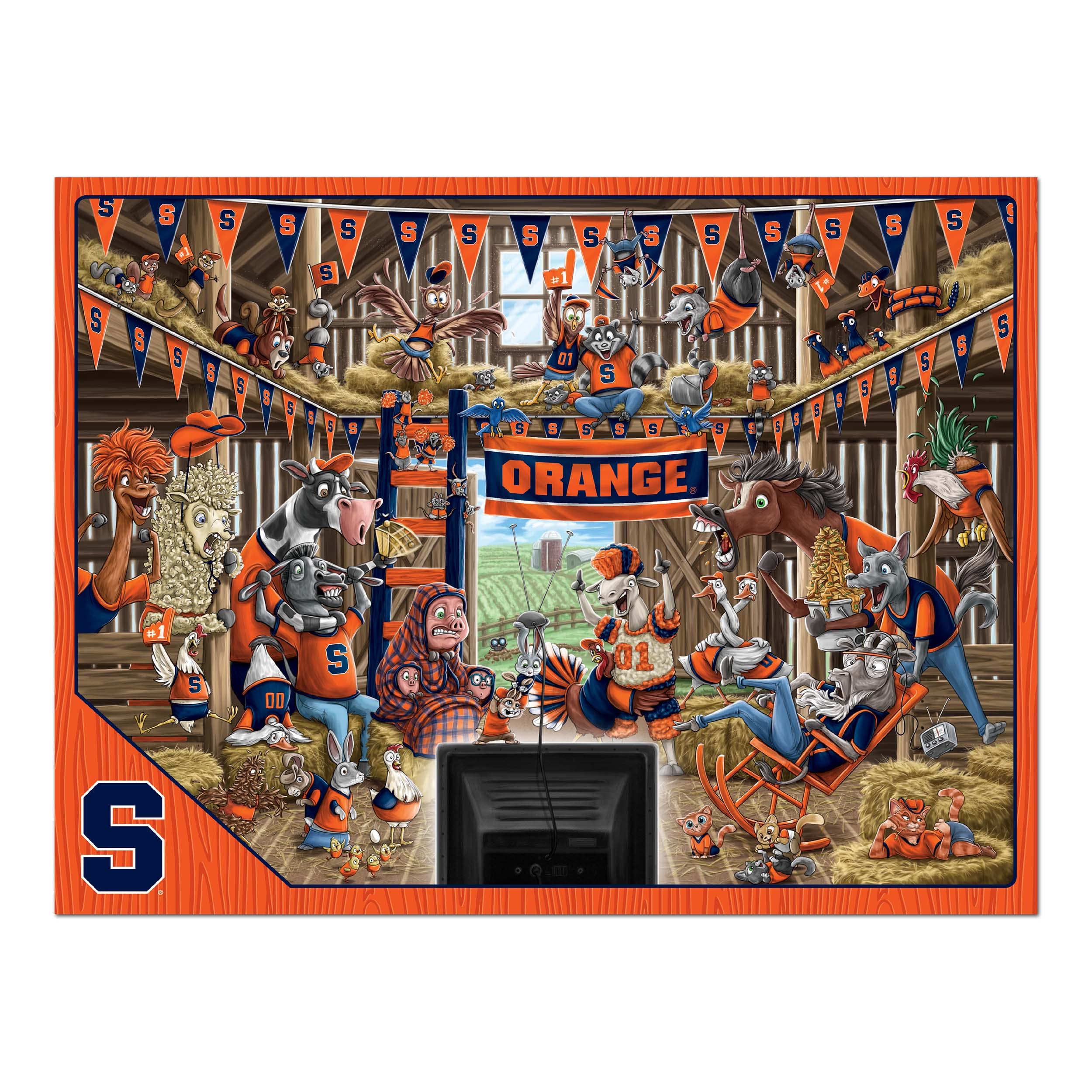 YouTheFan NCAA Syracuse Orange Barnyard Fans 500pc Puzzle - Sports Collectibles, Sports Memorabilia, Sports Fan Shop, Sports Gifts
