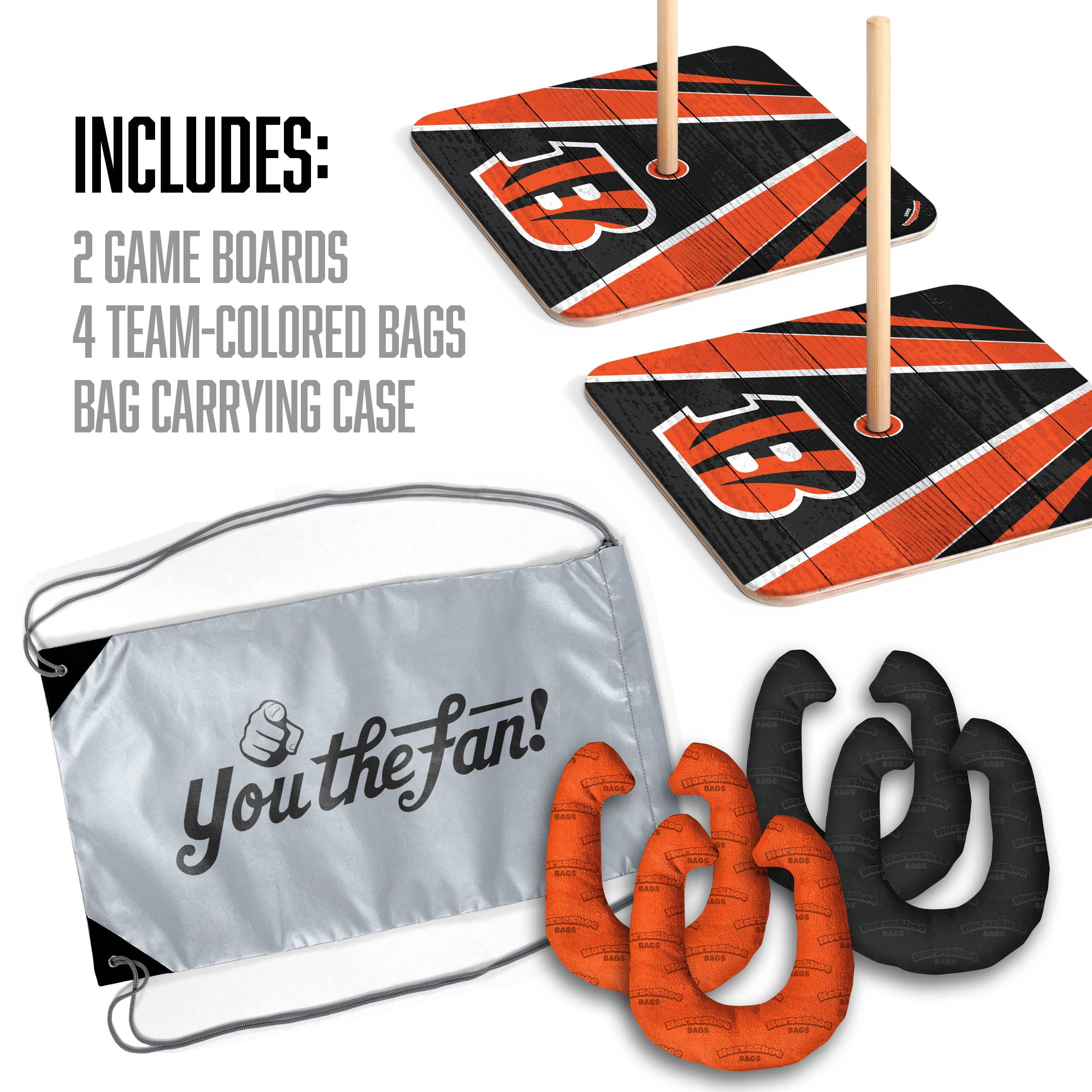 YouTheFan NFL Cincinnati Bengals Horseshoe Bags Game - Sports Collectibles, Sports Memorabilia, Sports Fan Shop, Sports Gifts