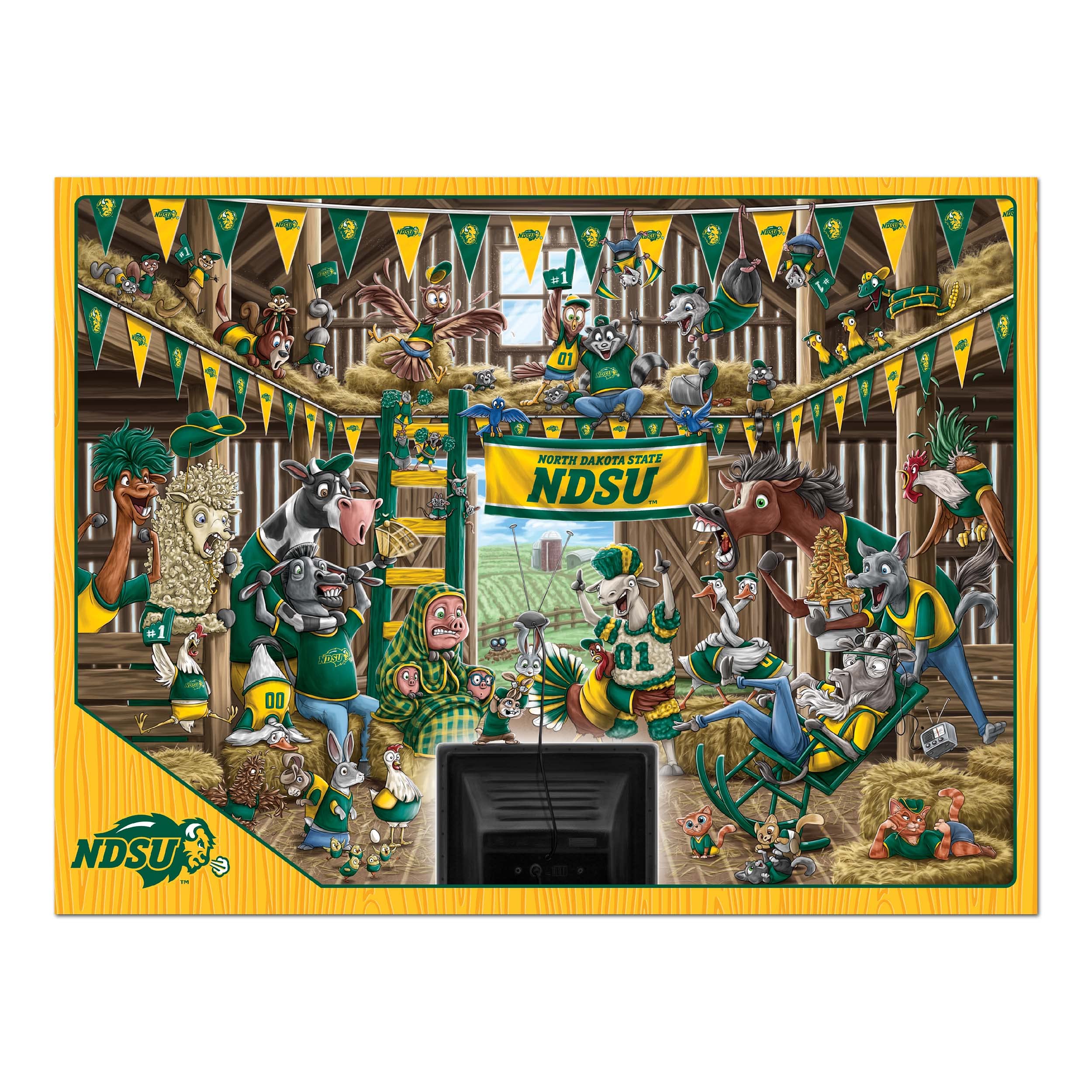 YouTheFan NCAA North Dakota State Bison Barnyard Fans 500pc Puzzle - Sports Collectibles, Sports Memorabilia, Sports Fan Shop, Sports Gifts